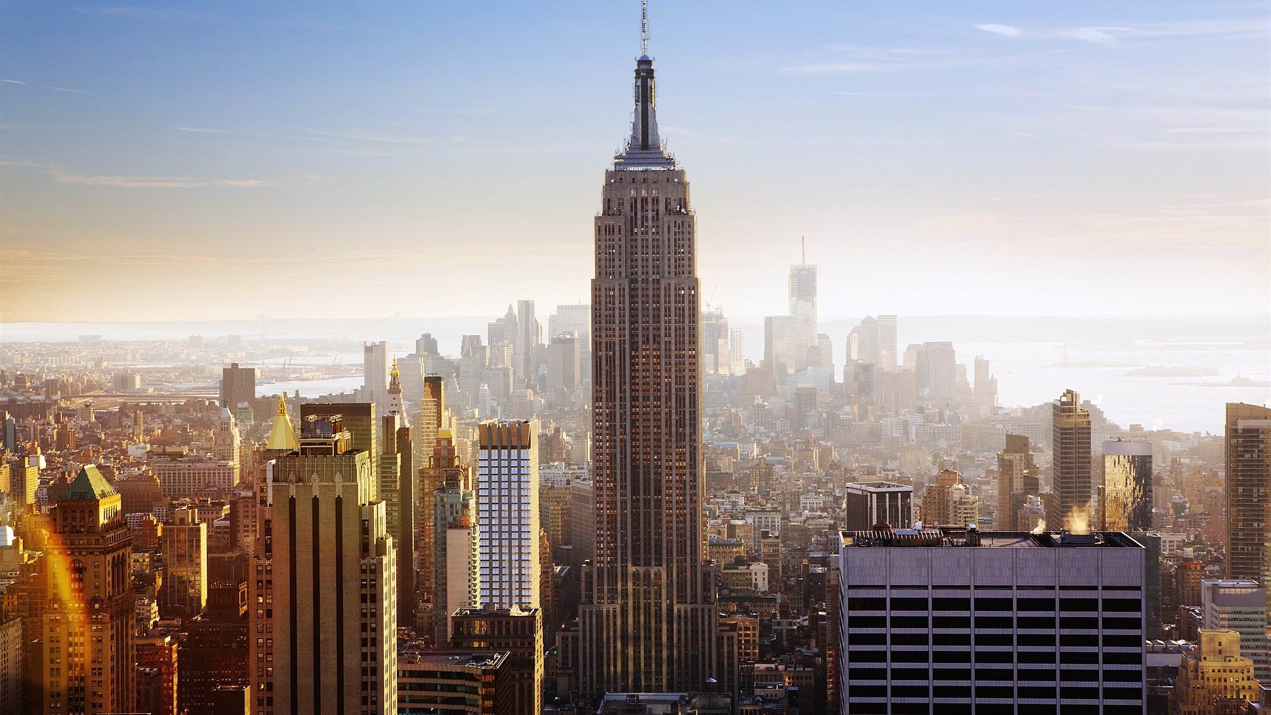 风景,2K,旅游胜地,曼哈顿,帝国大厦,天际线,美国,纽约