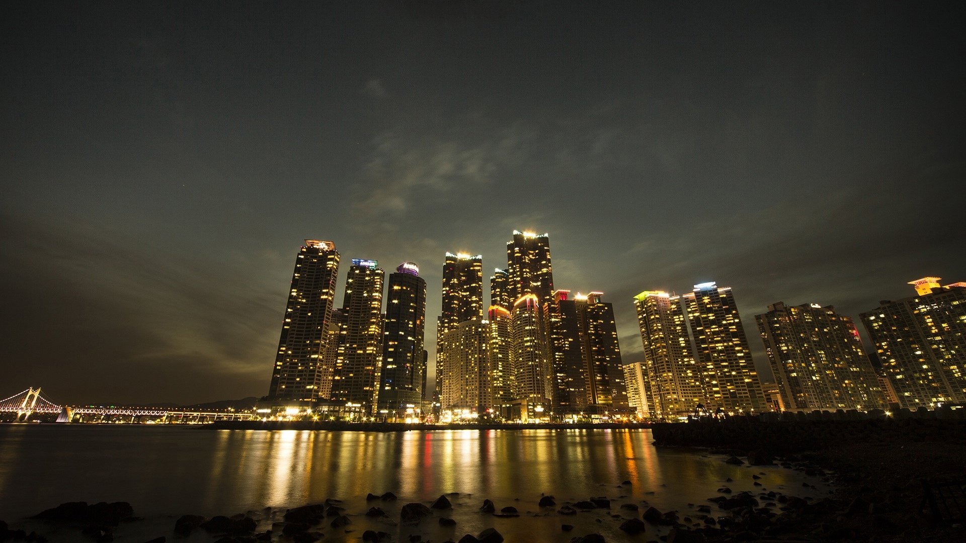 风景,城市夜景,韩国,釜山