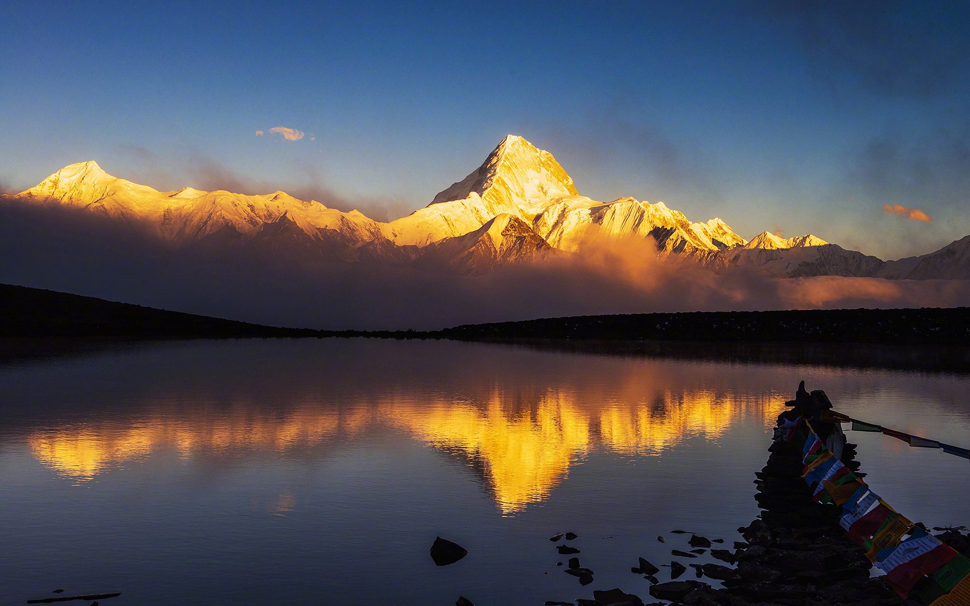 风景,自然风光,日照金山,雪山,山峰