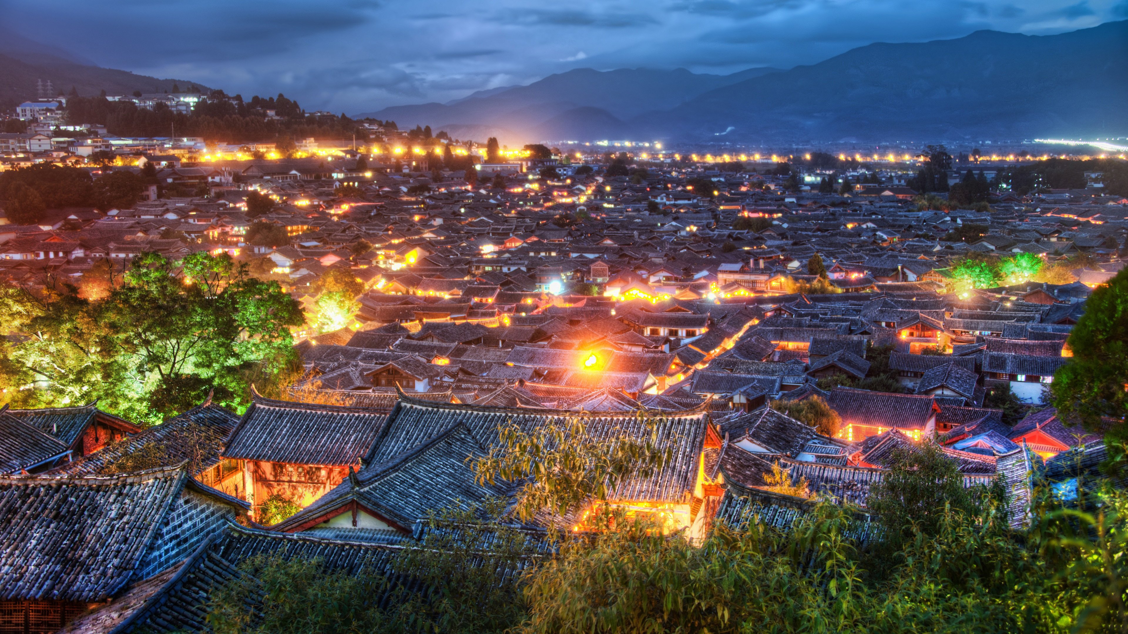 4k,城市,风景,丽江
