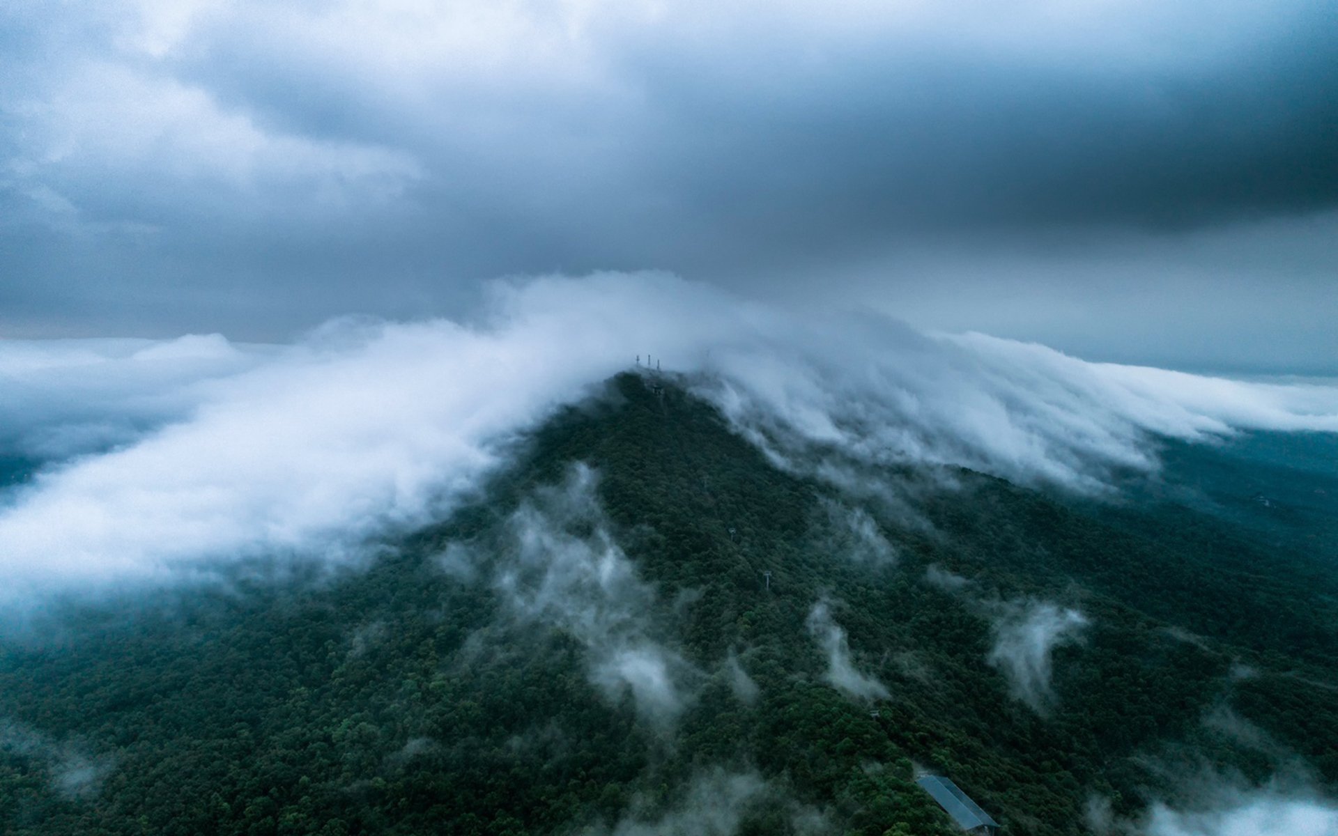 风景,自然风光,烟雨朦胧,紫金山