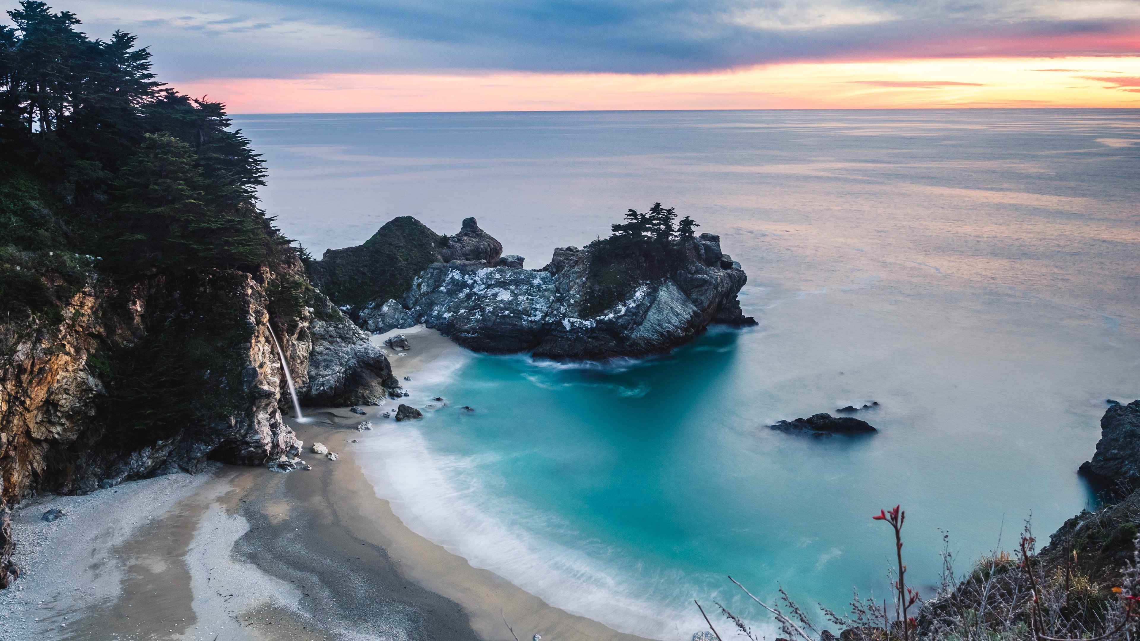 4K,风景,海湾,大海,海洋天堂,海岸线