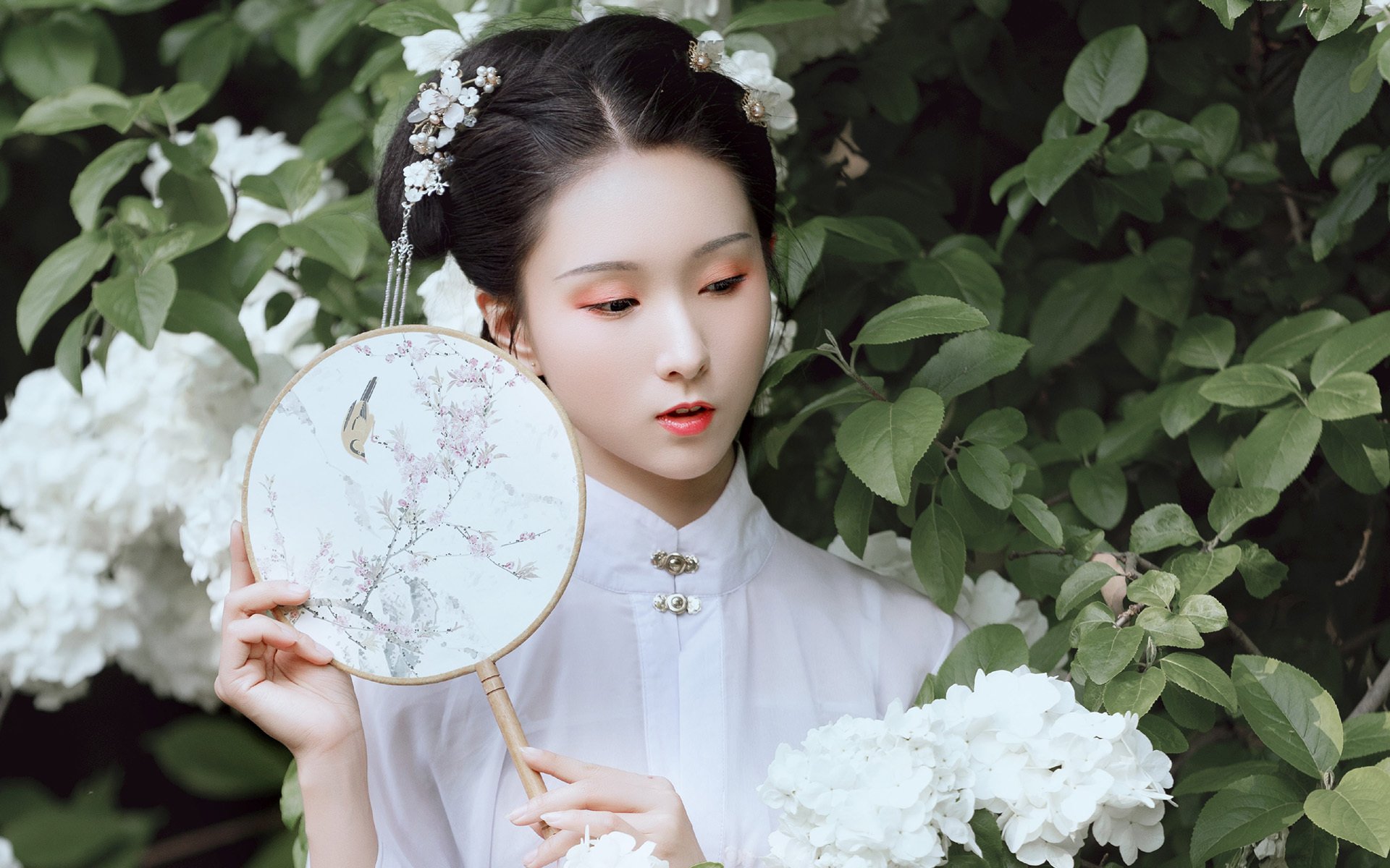 小清新,花丛中美女