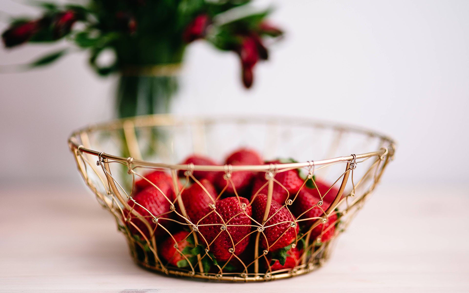 静物写真,草莓,果篮