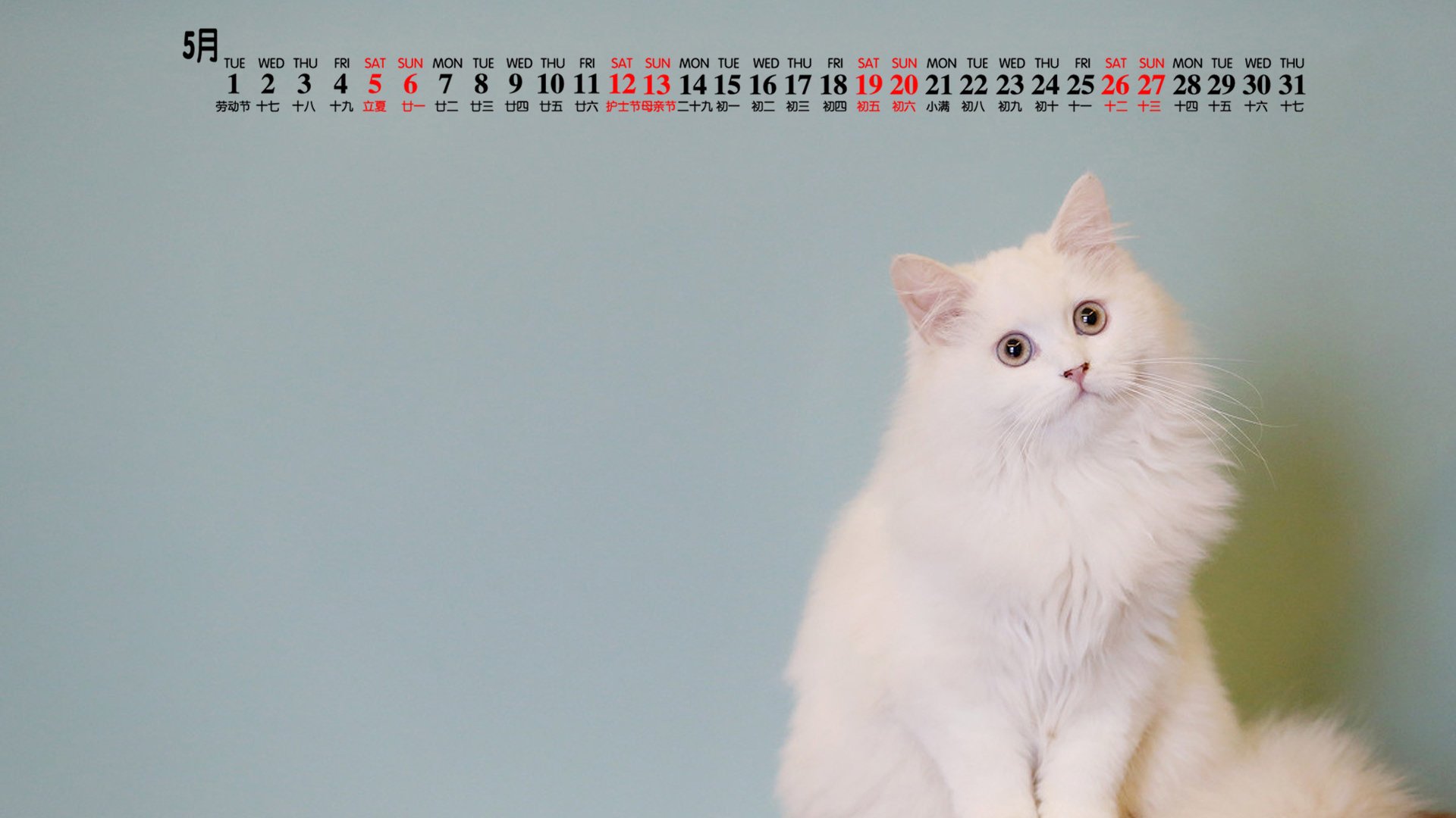 月历,2018年5月