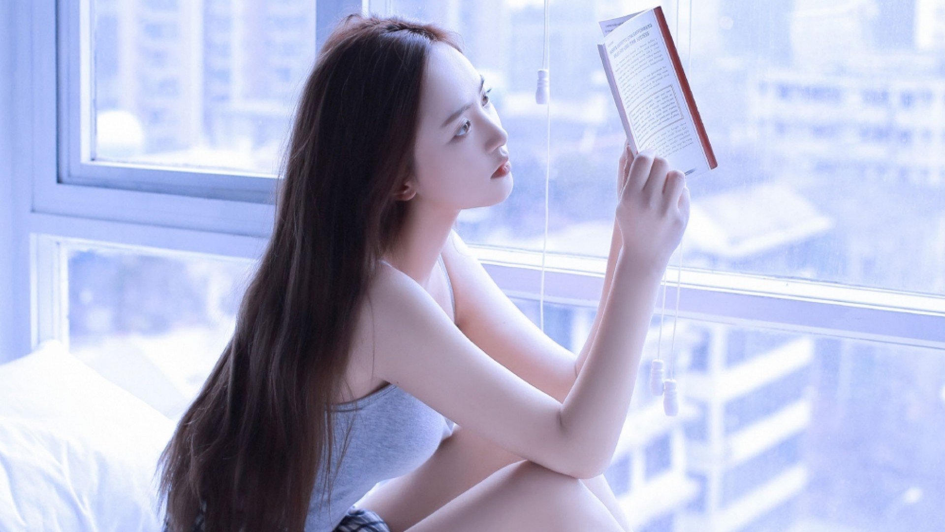 清纯,安静,美女,看书