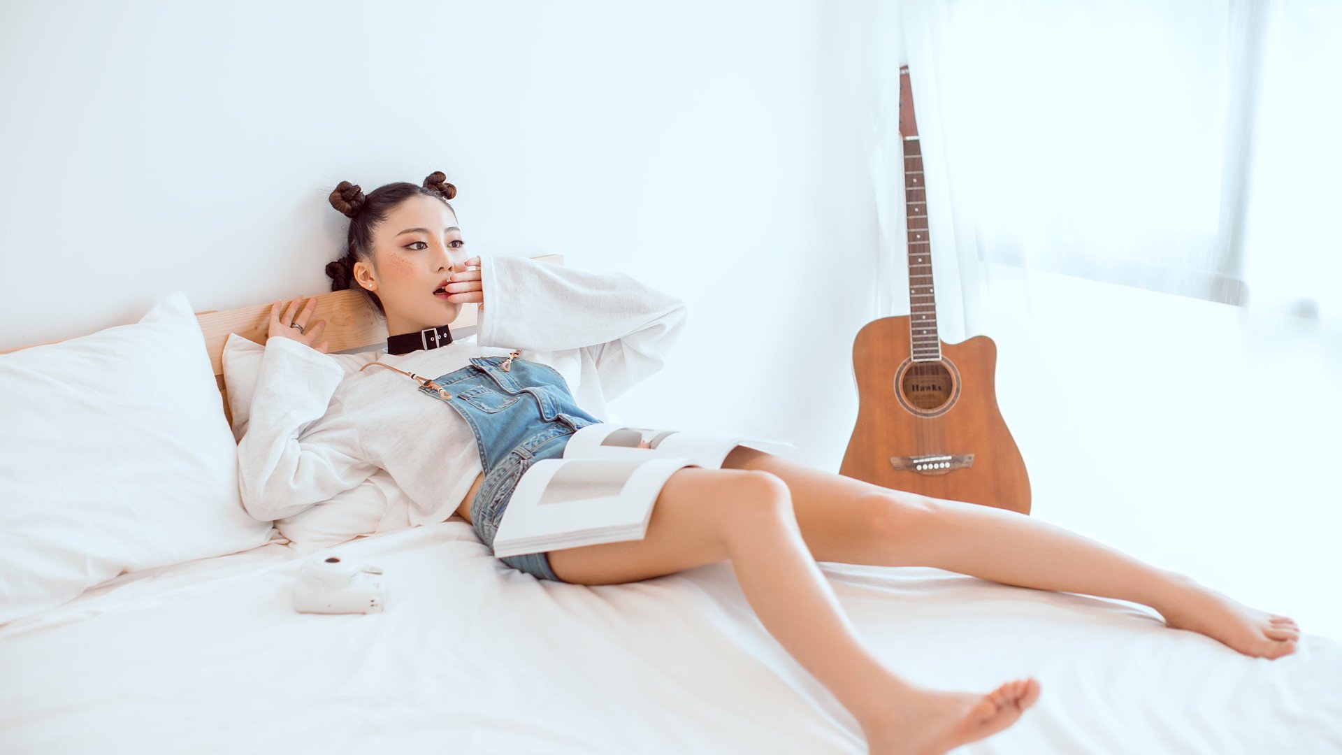 清纯,麻花辫,文艺