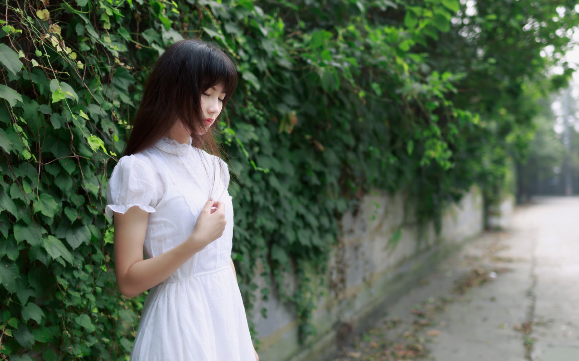 清纯,白色连衣裙美女