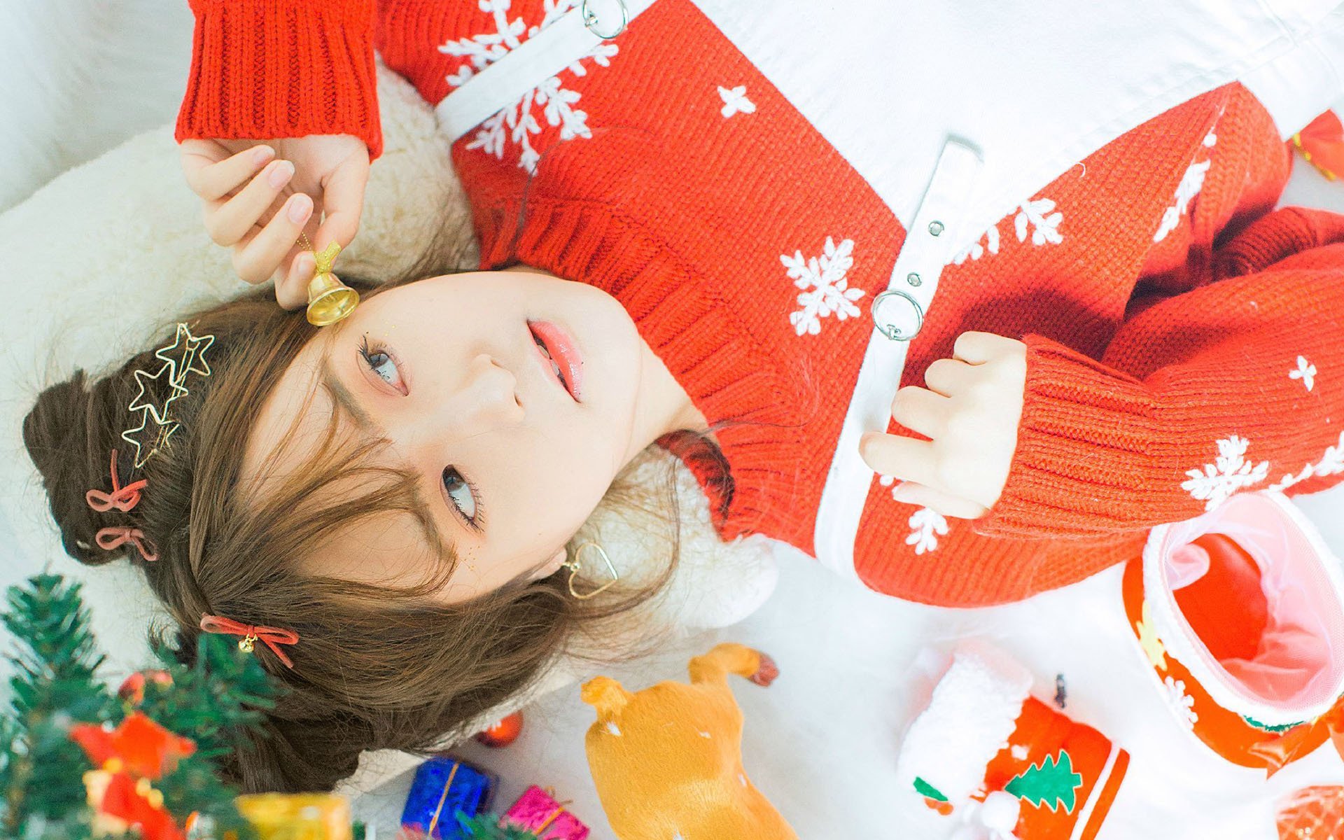 清纯,圣诞美女,俏皮