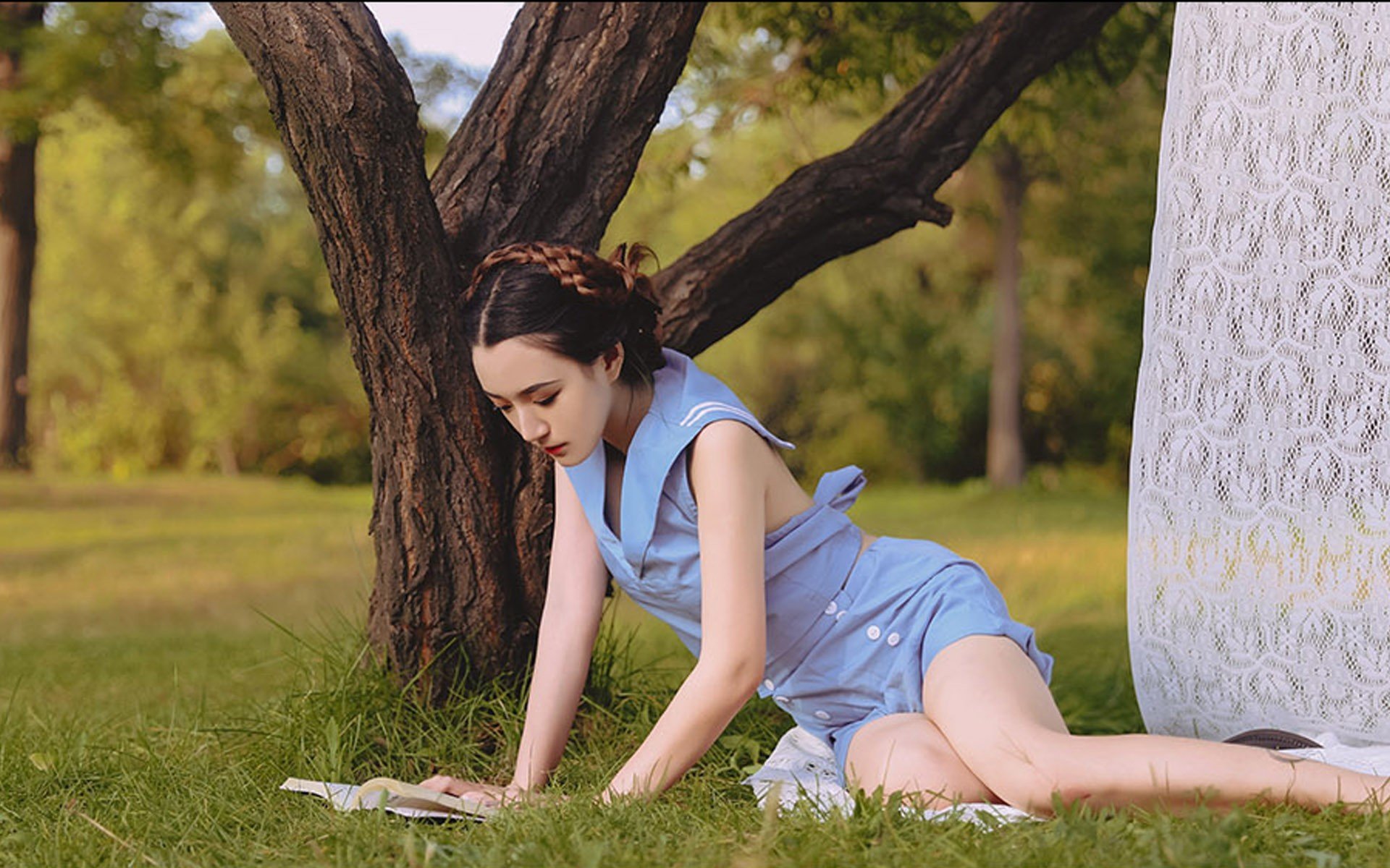 清纯,树下,美女,气质