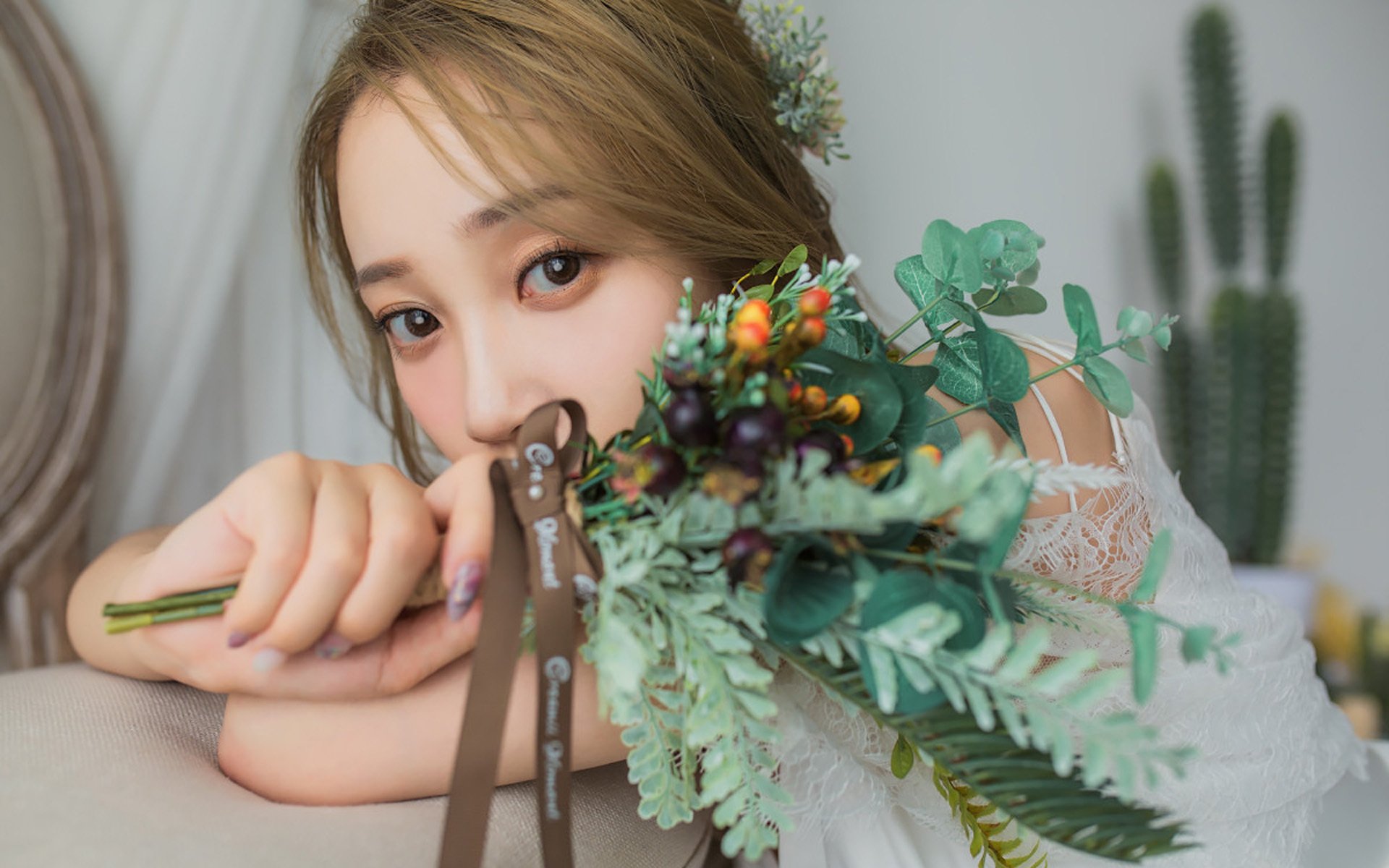 清纯,优雅,气质美女,婚纱写真