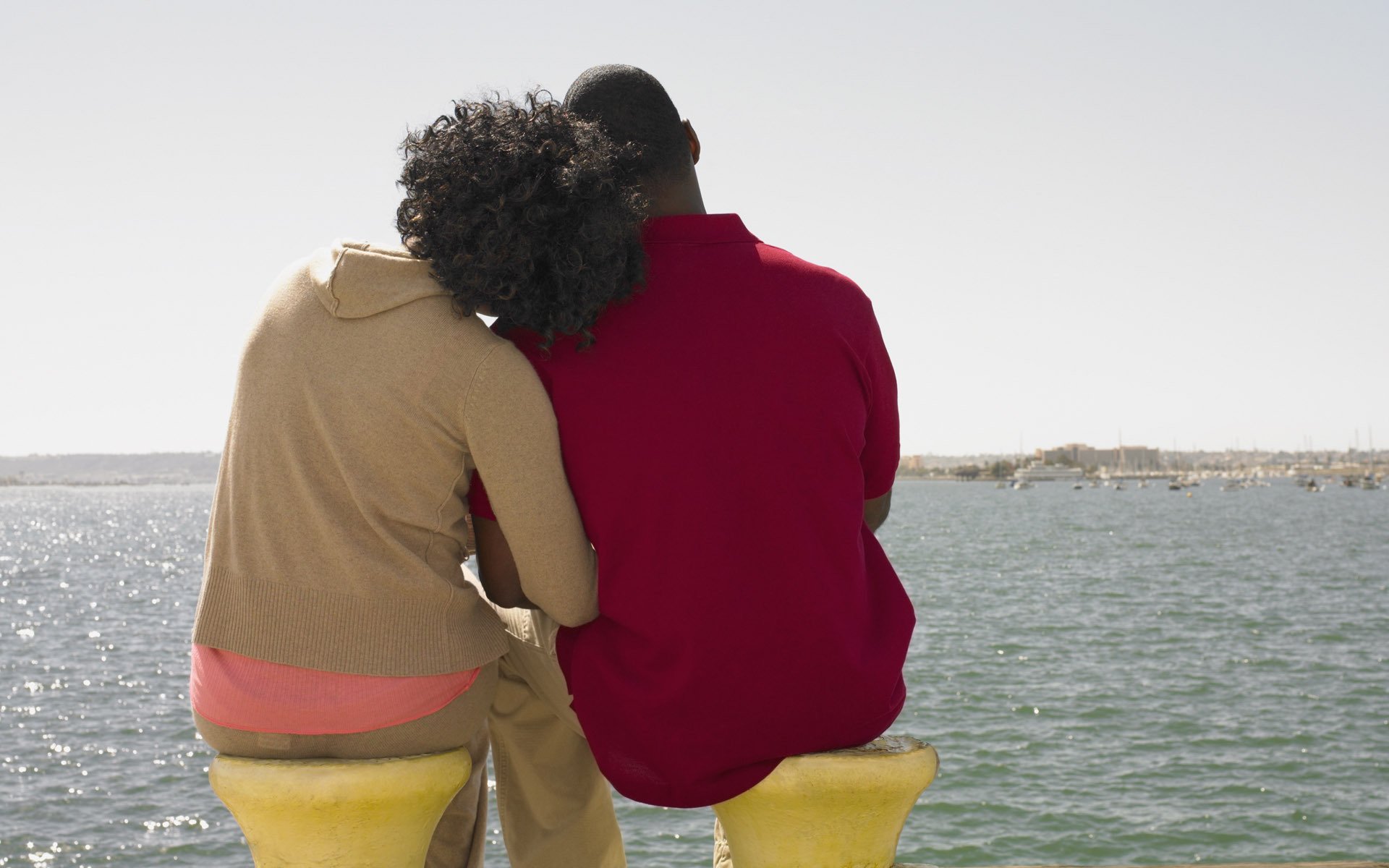 唯美温馨,爱的拥抱,爱人,大海