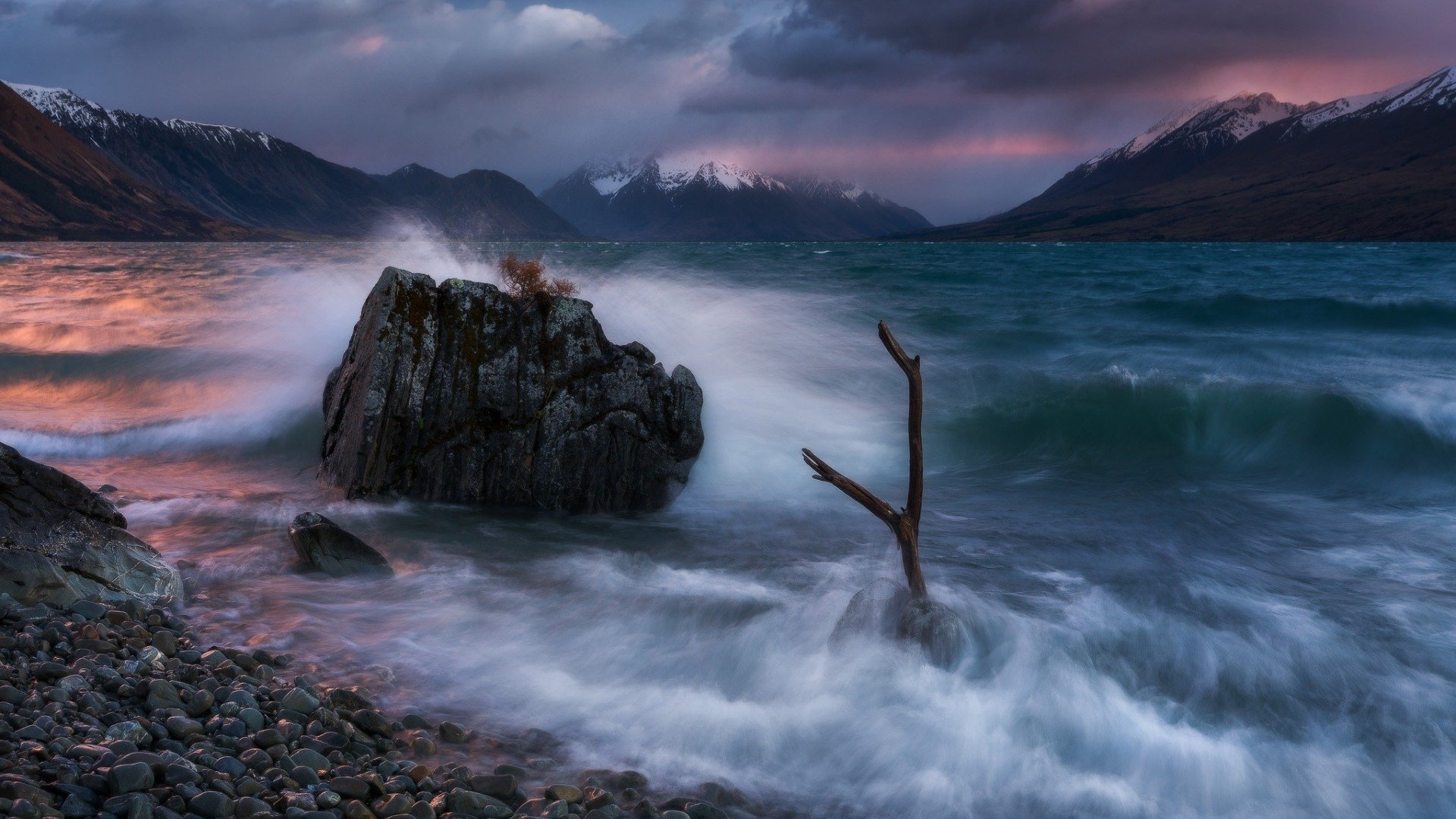 落日余晖,新西兰风景