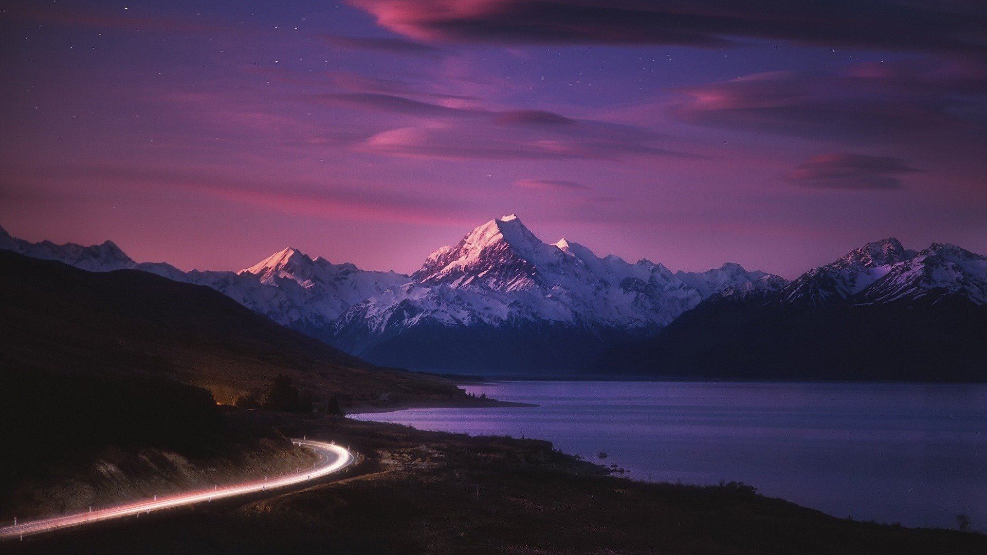 落日余晖,新西兰风景