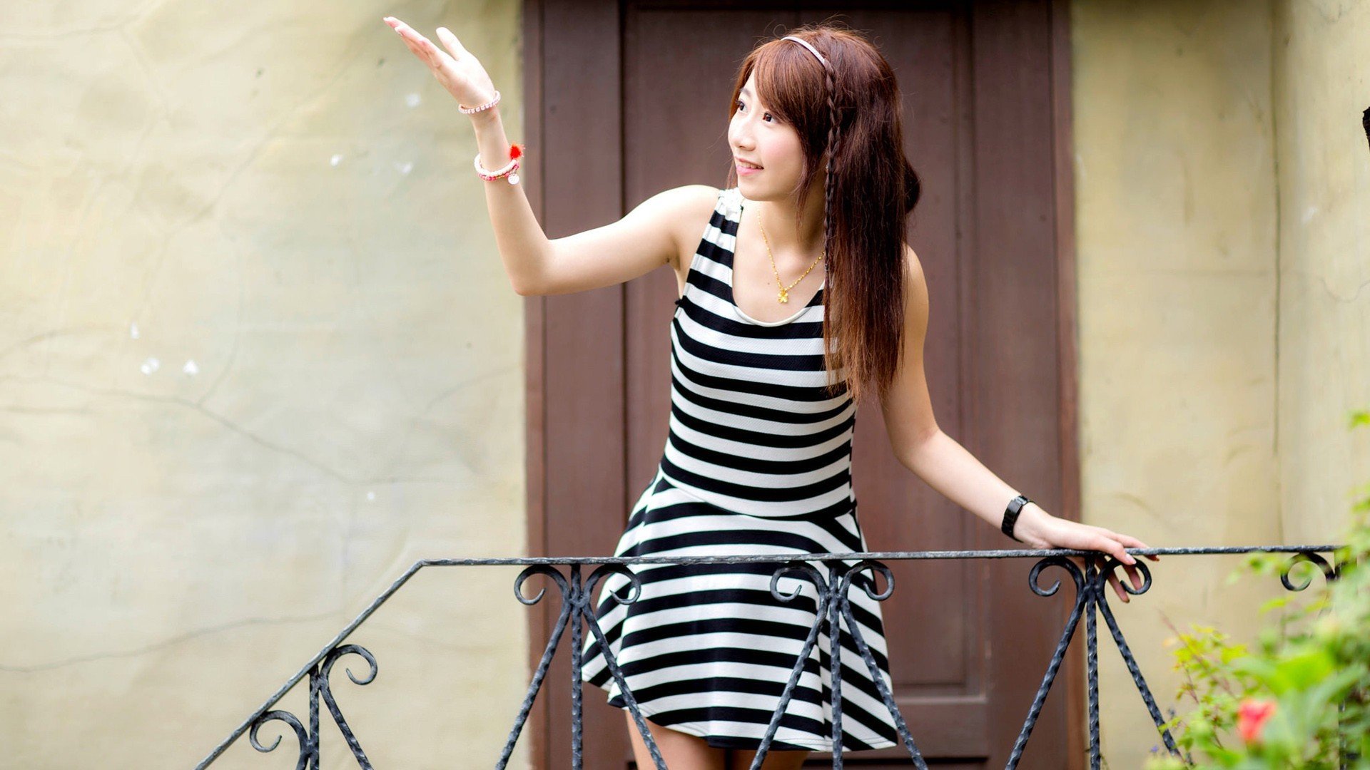 清纯,长发,连衣裙美女,夏日清爽