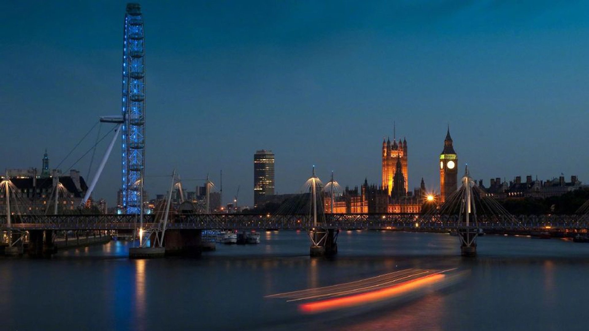 城市夜景,伦敦摩天轮,建筑