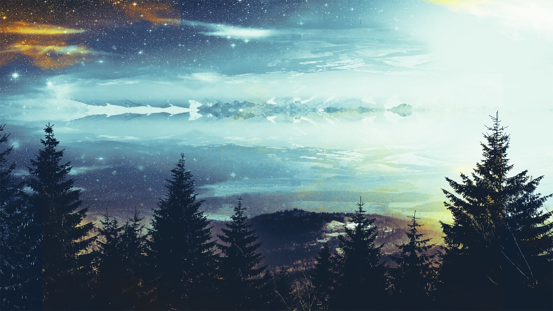 奇幻梦境,唯美夜晚星空