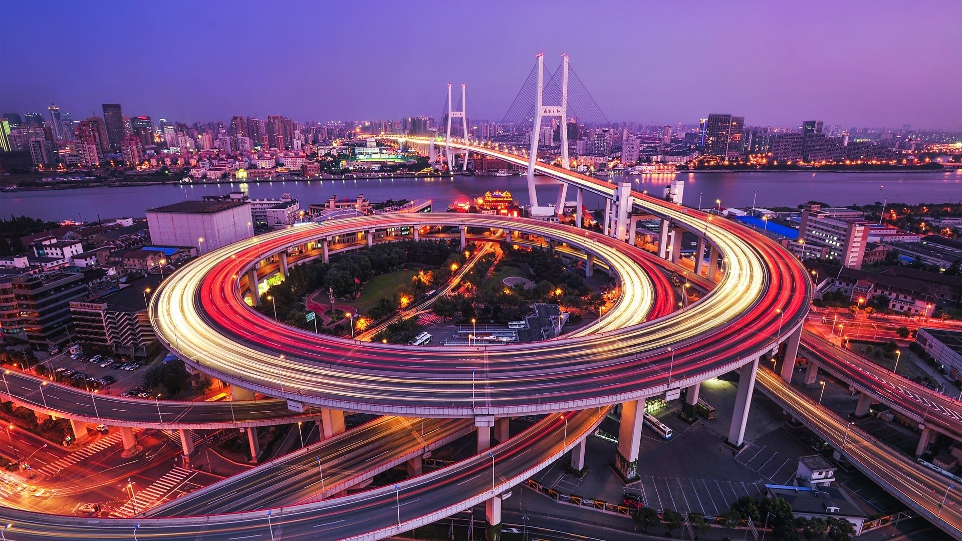 城市夜景,上海南浦大桥