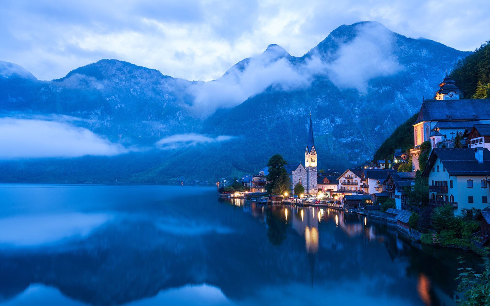 自然风光,梦幻湖边,唯美小镇