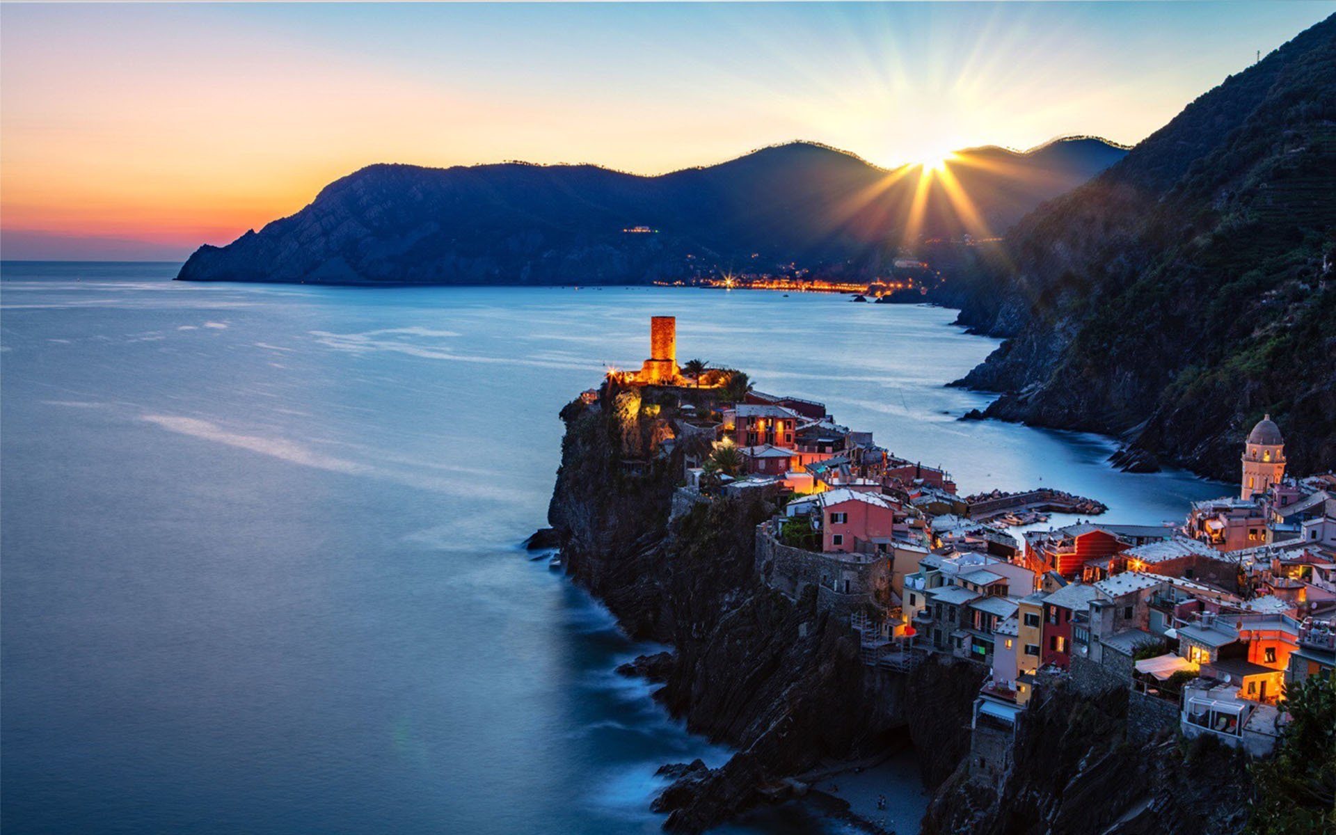 城市夜景,意大利自然美景