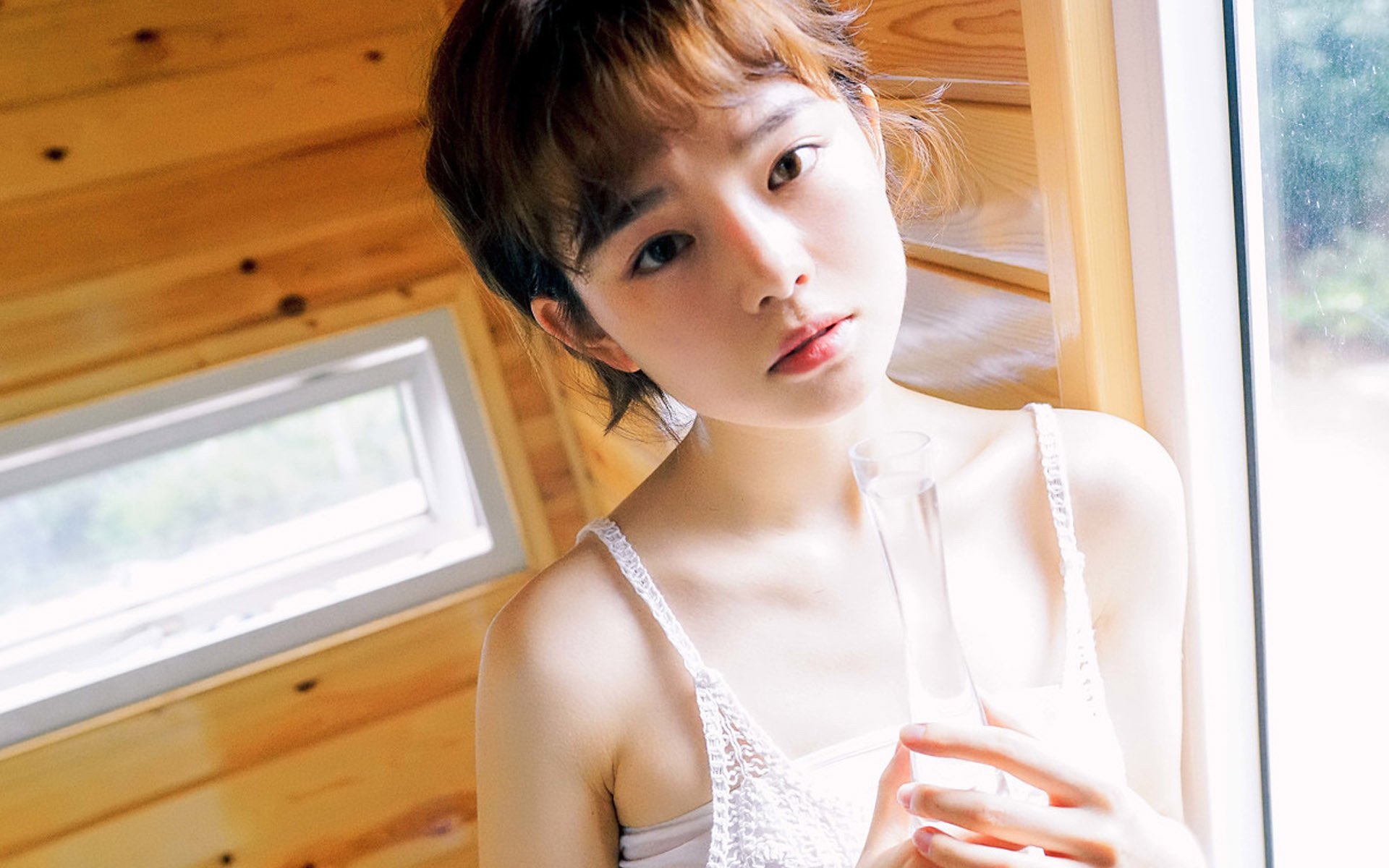 清纯,短发美女,清新,诱人