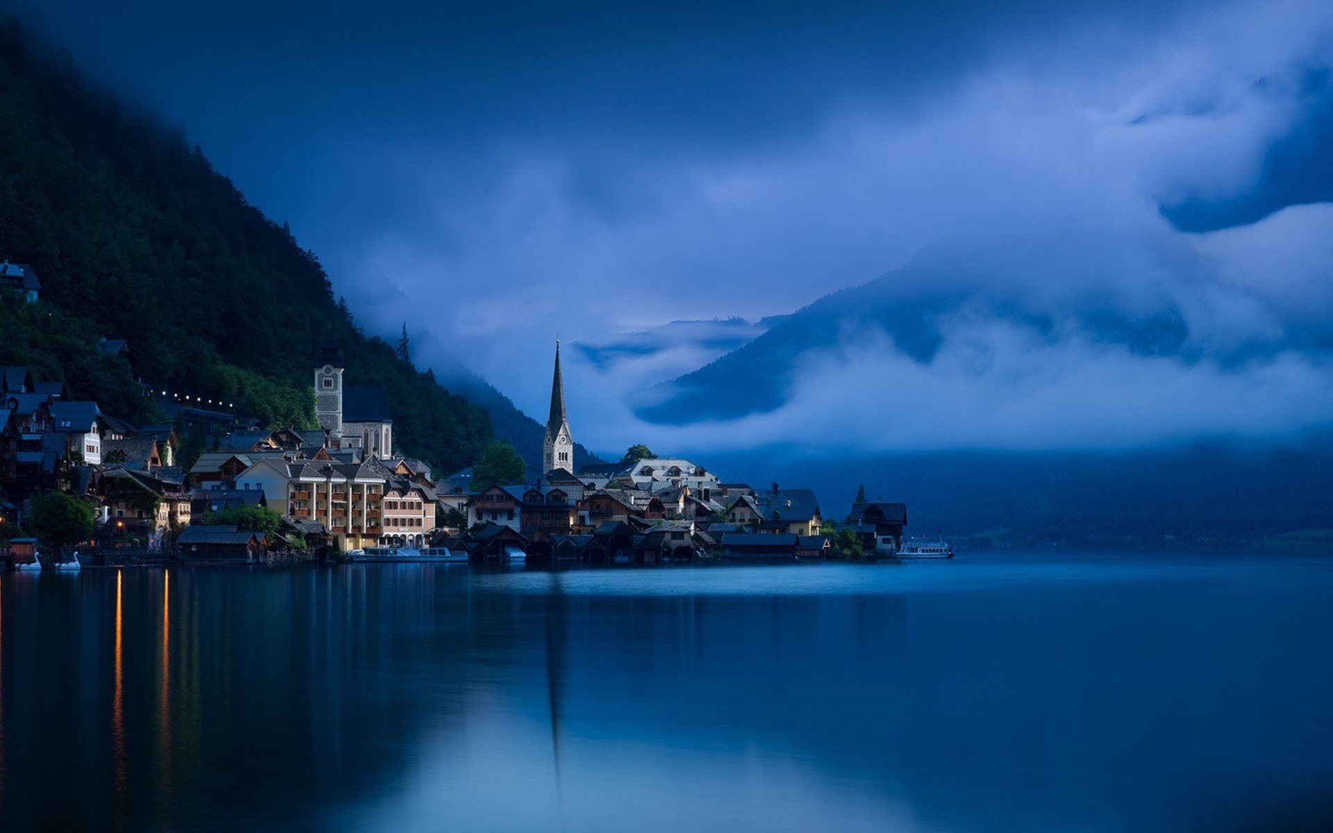 自然风光,梦幻湖边,唯美小镇