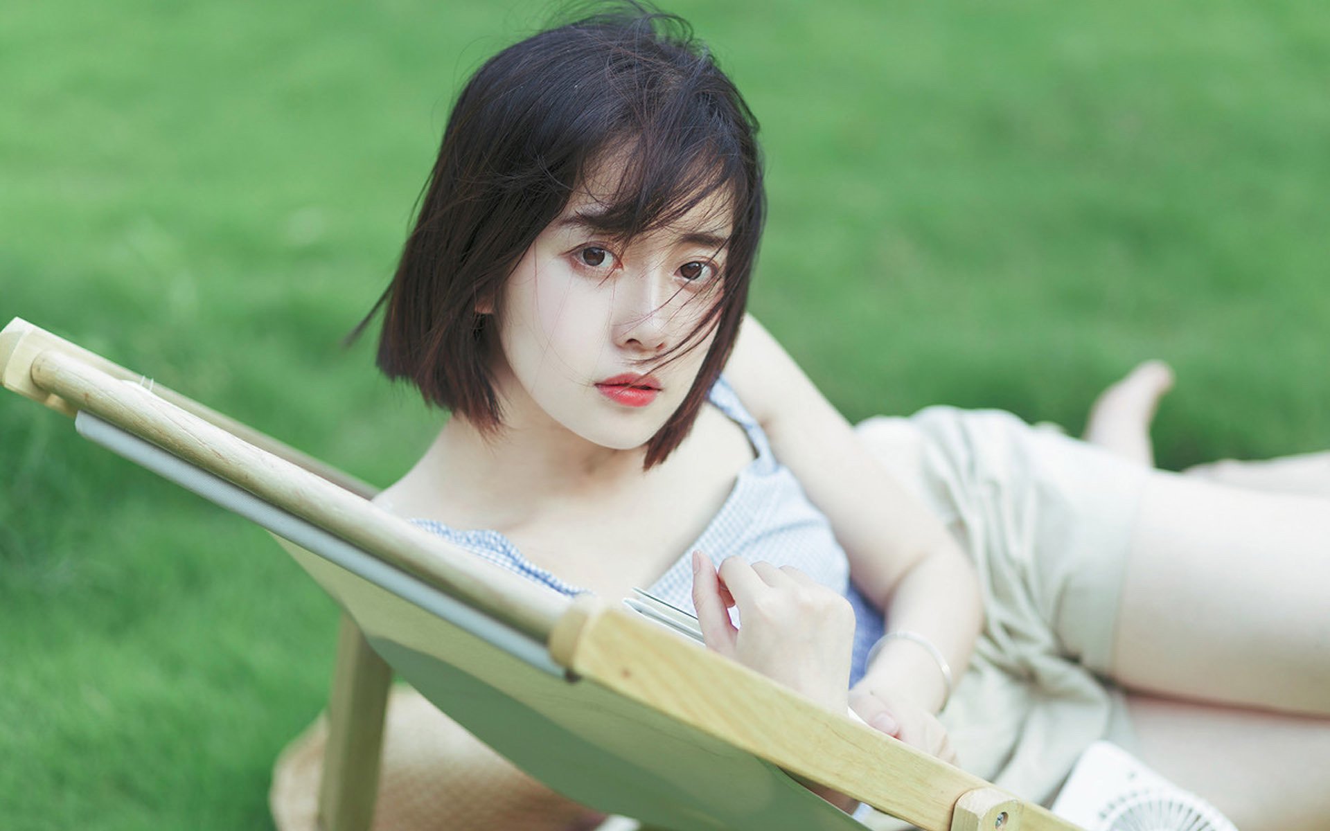 清纯,清新日系,短发,户外,文艺