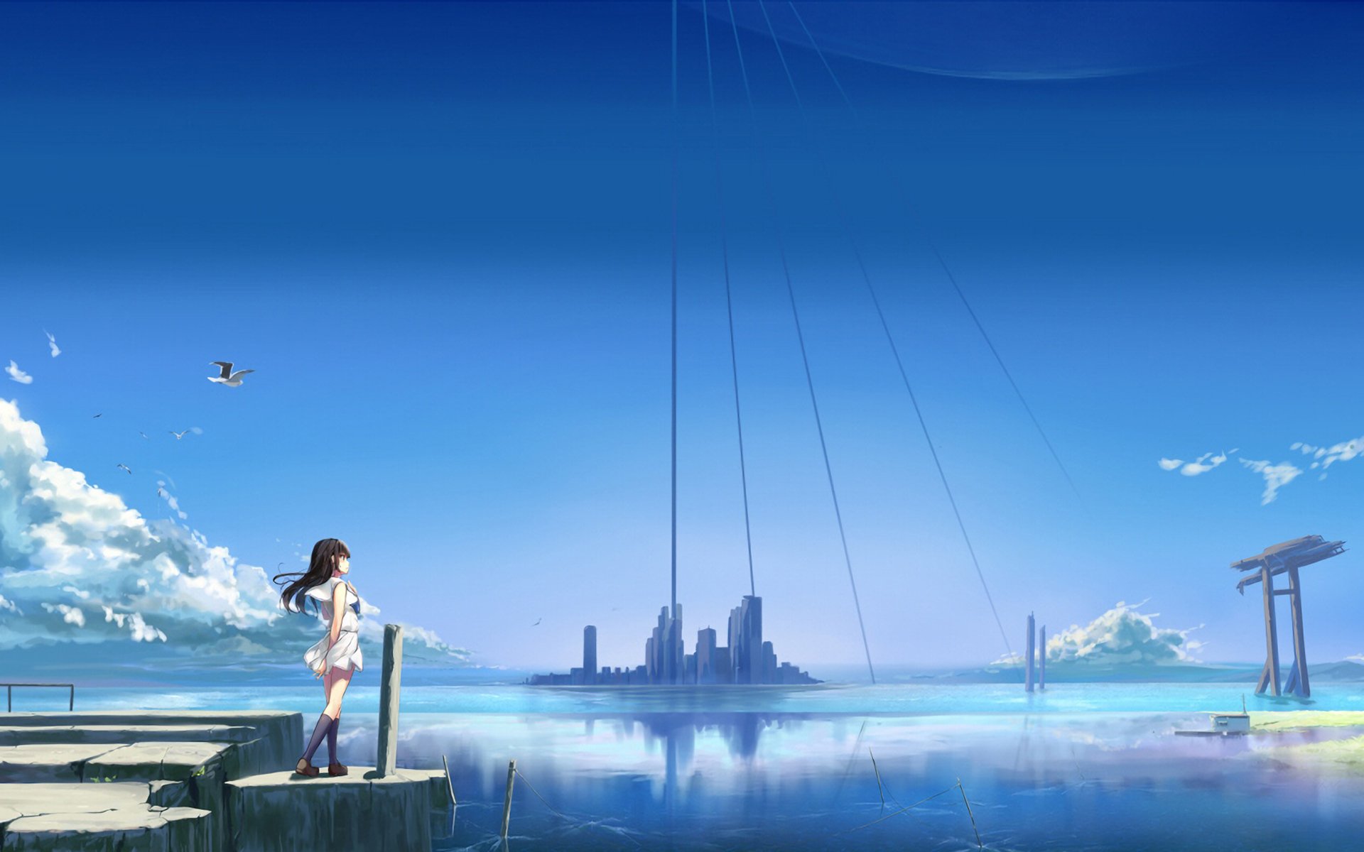 日本动漫同人手绘,场景