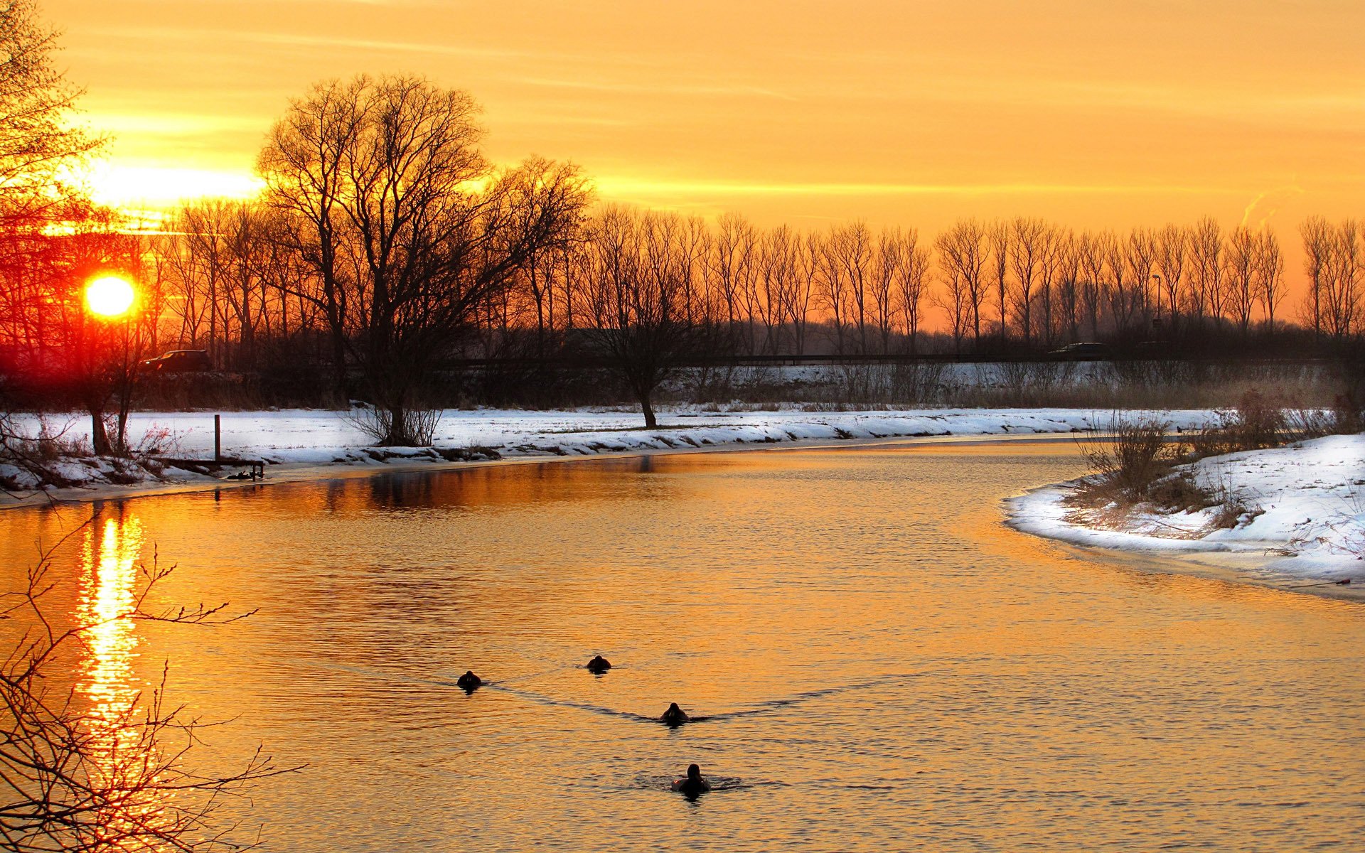 落日余晖,唯美日落,黄昏,海边