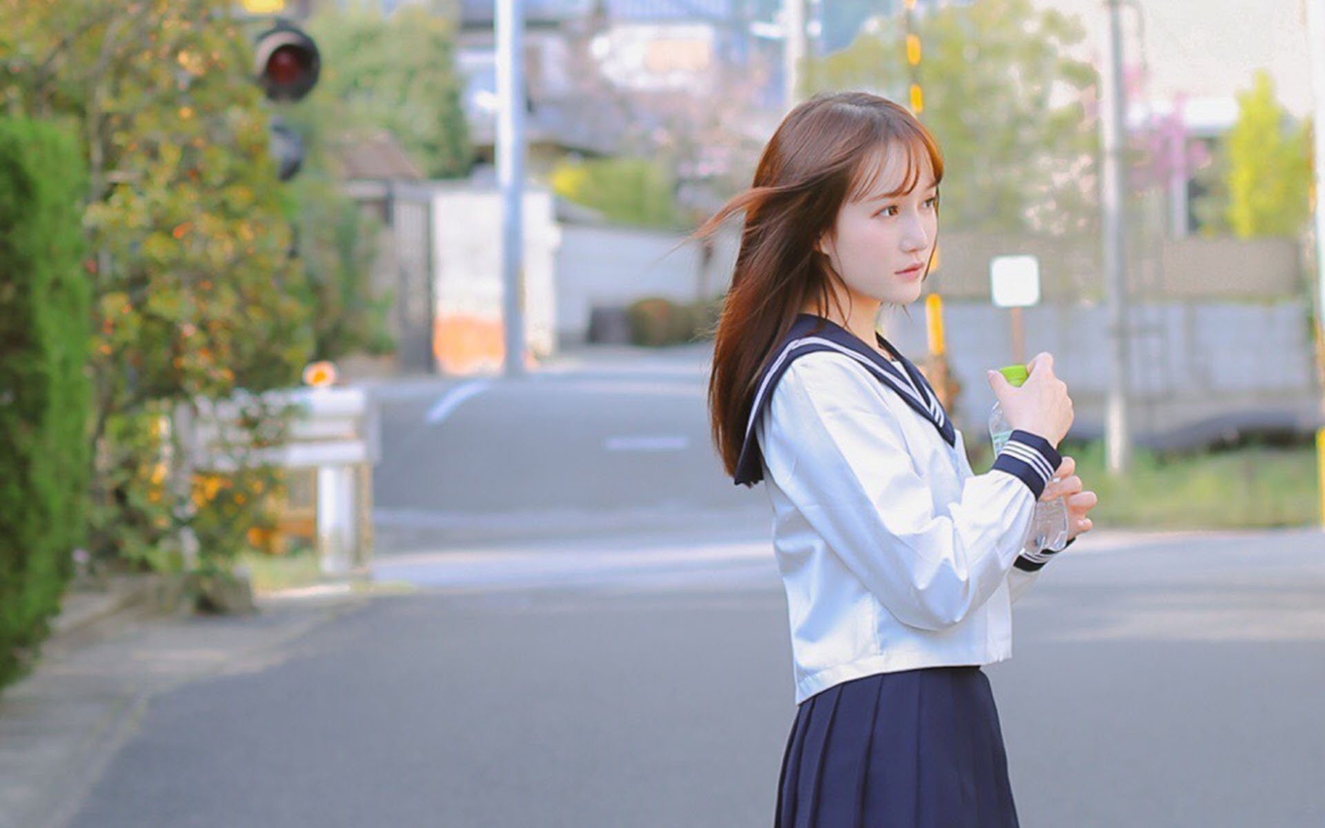 清纯,日系美女,街拍,可爱,制服