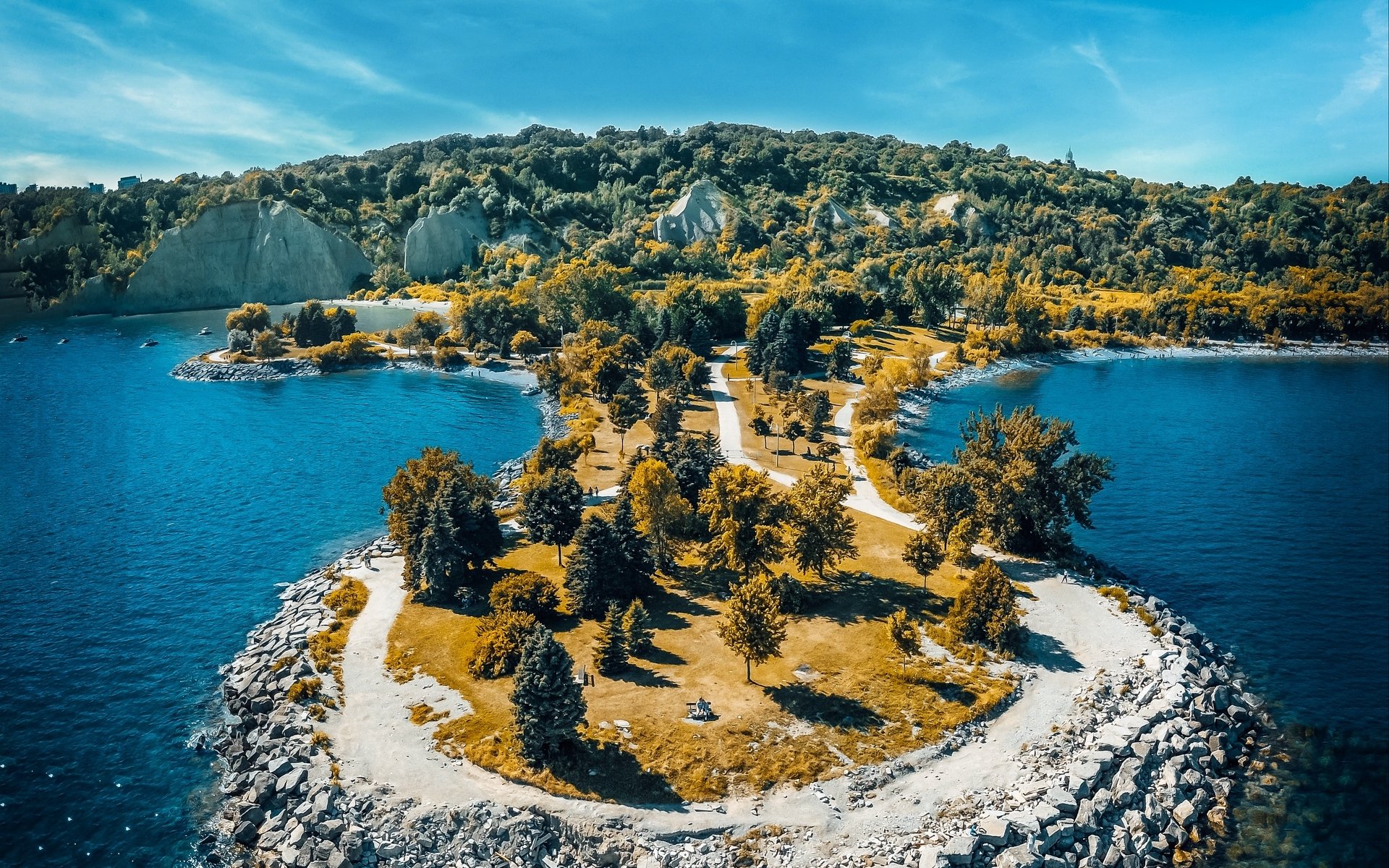 自然风光,清新唯美蓝色海岸风景