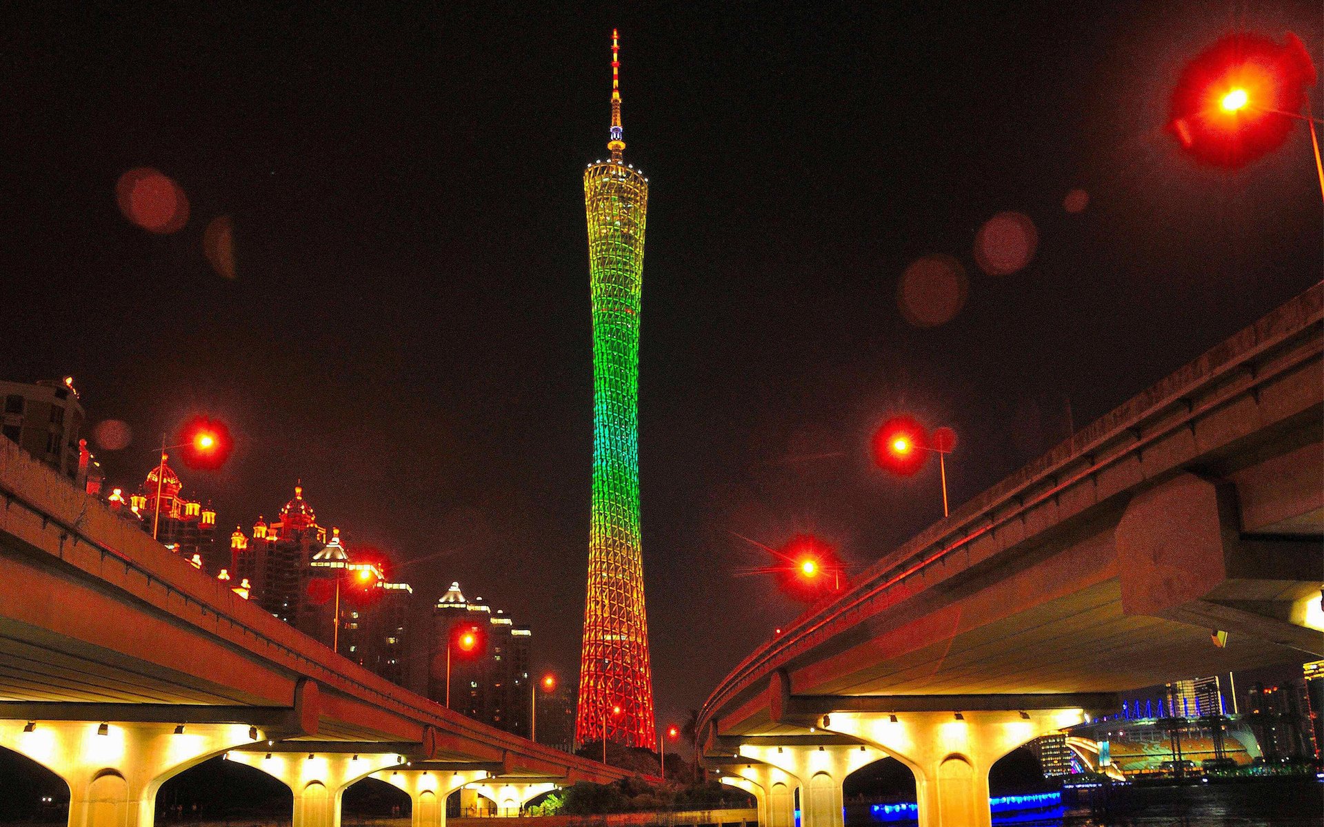 城市夜景,广州塔,夜晚风景
