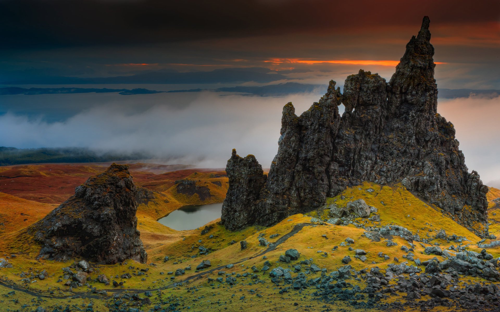 落日余晖,苏格兰斯凯岛,海岛