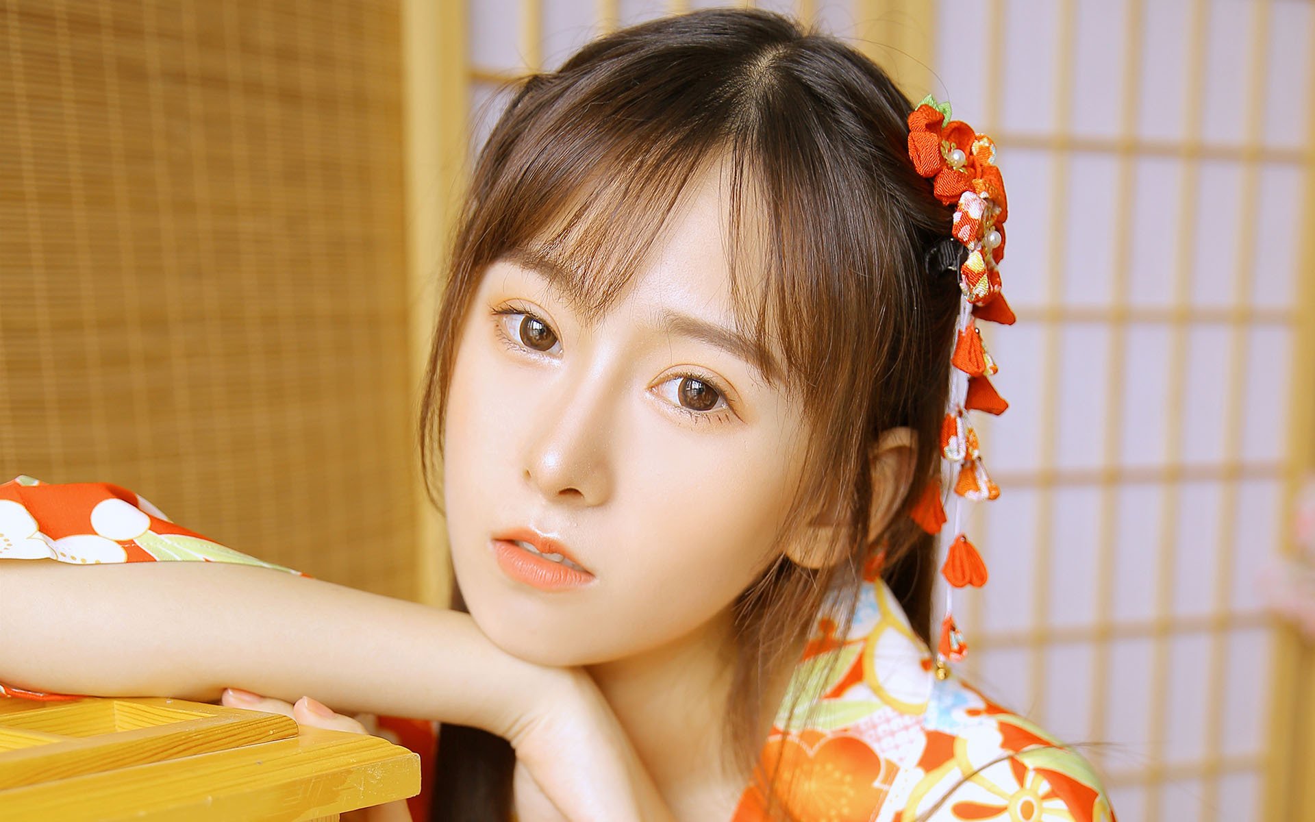 文艺古风,日式和服,甜美美女