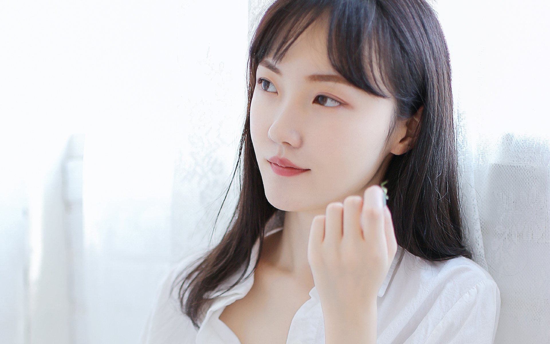 清纯,性感衬衫美女,诱惑