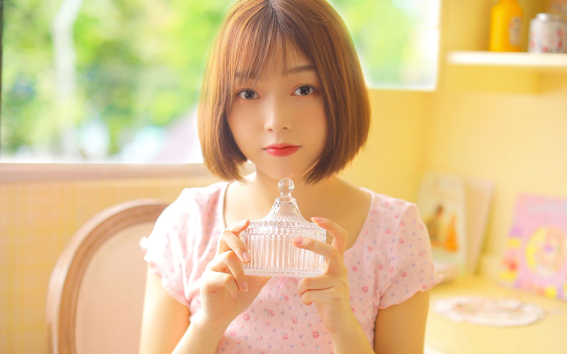 清纯,治愈系妹纸,可爱,短发,唯美