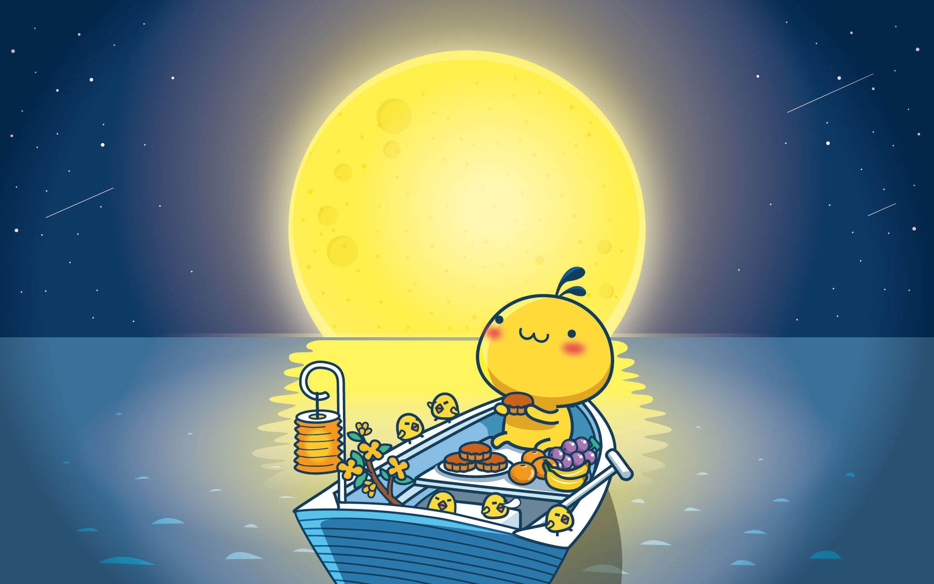 油爆叽丁中秋节,卡通