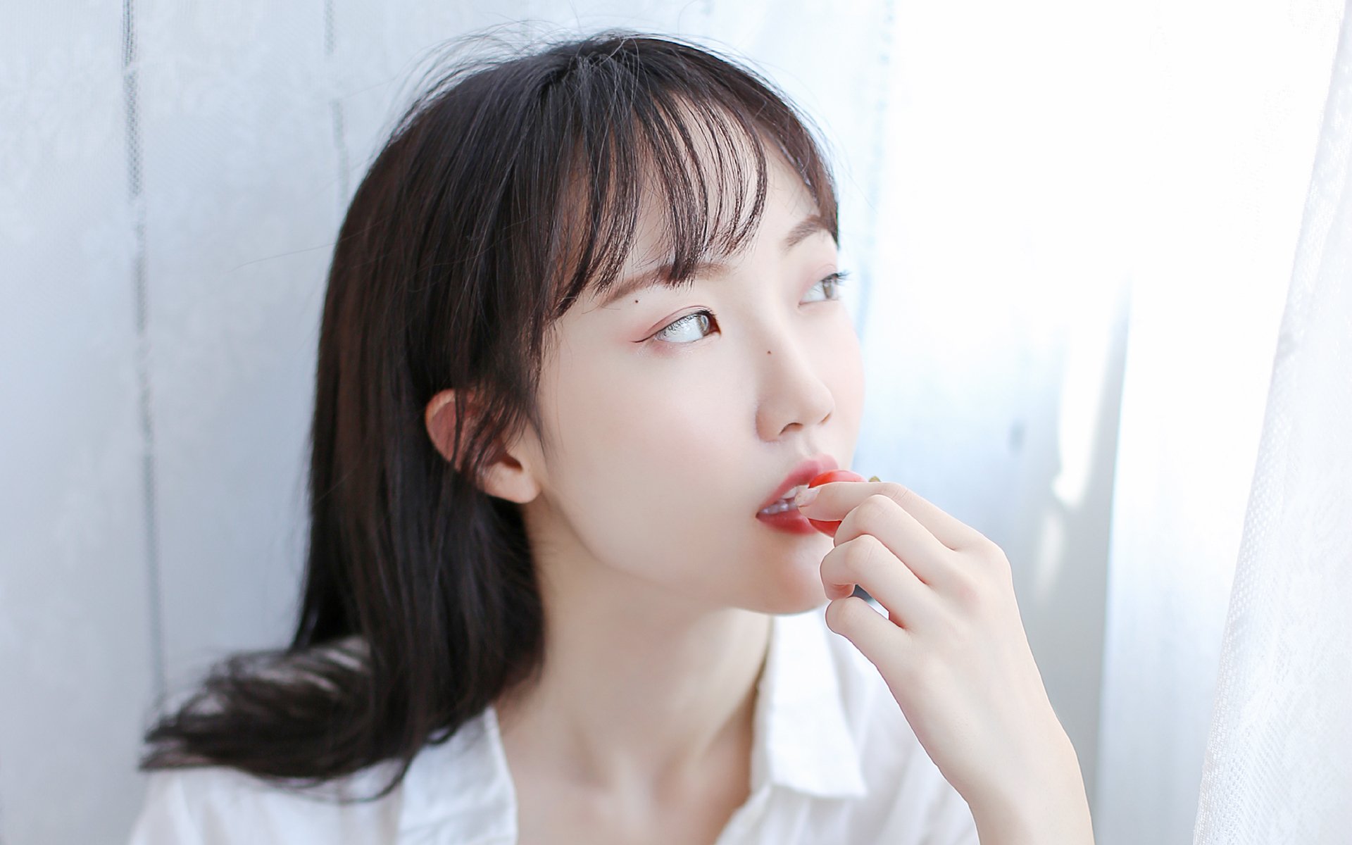 清纯,性感衬衫美女,诱惑