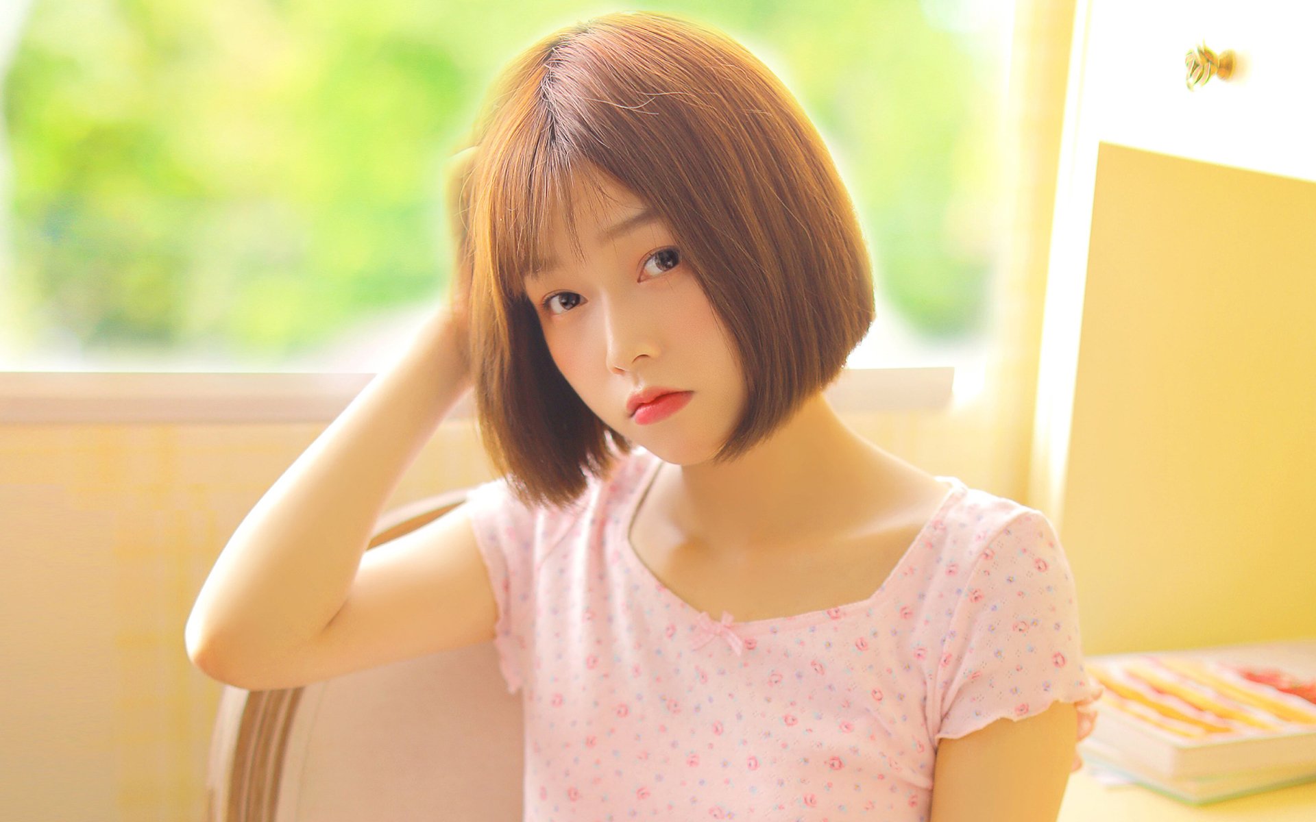 清纯,治愈系妹纸,可爱,短发,唯美