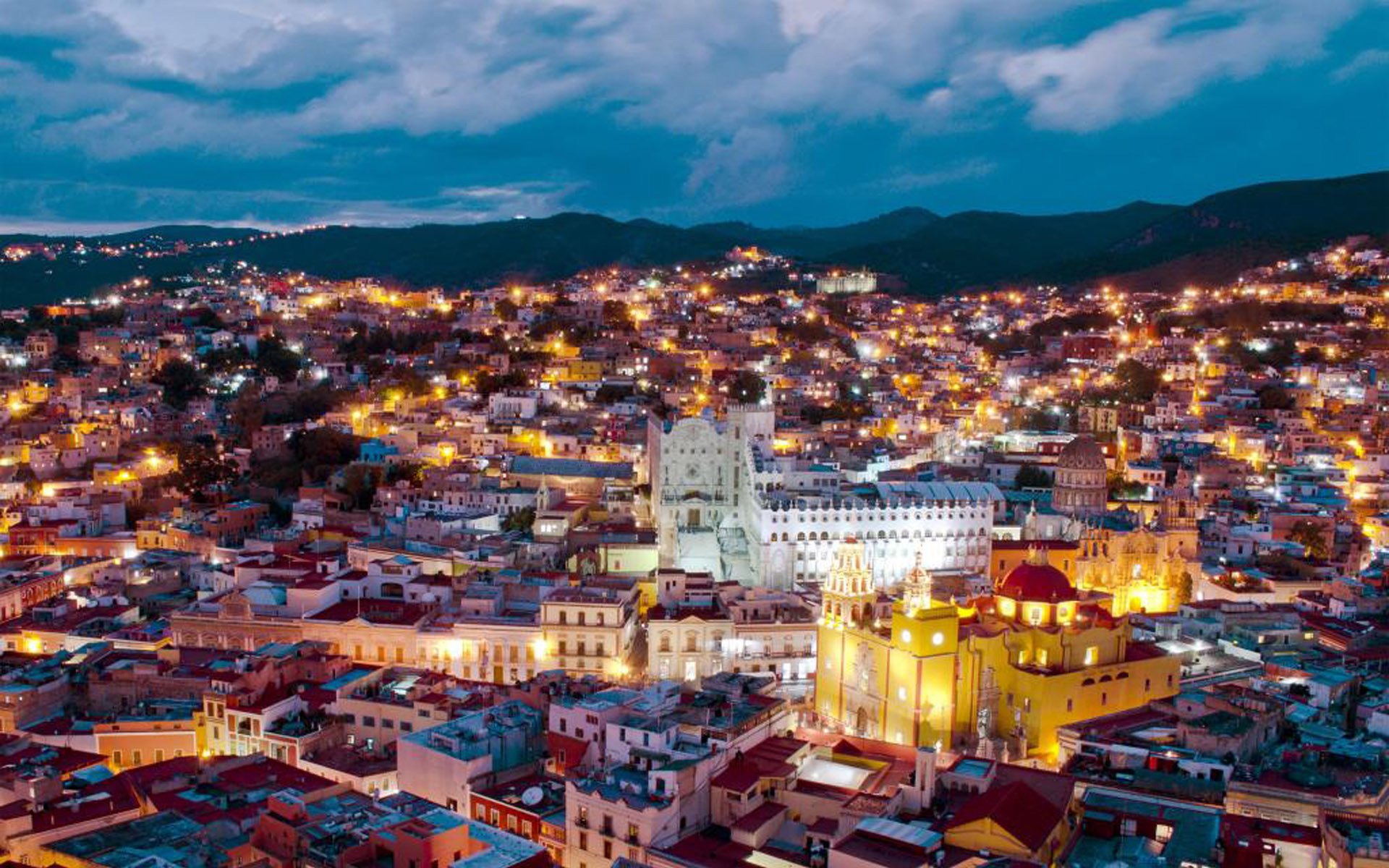 城市夜景,墨西哥城市,建筑