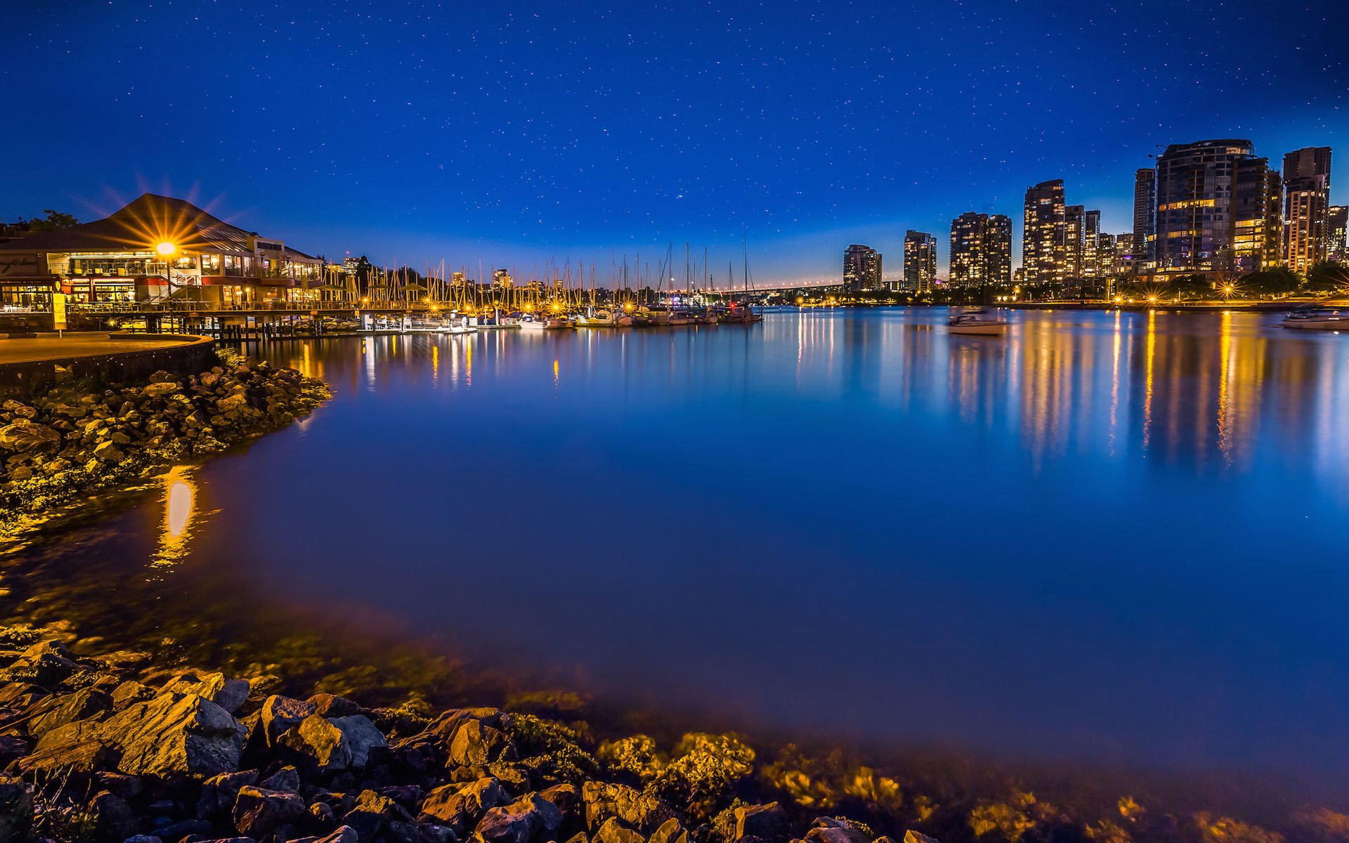 城市夜景,加拿大温哥华城市