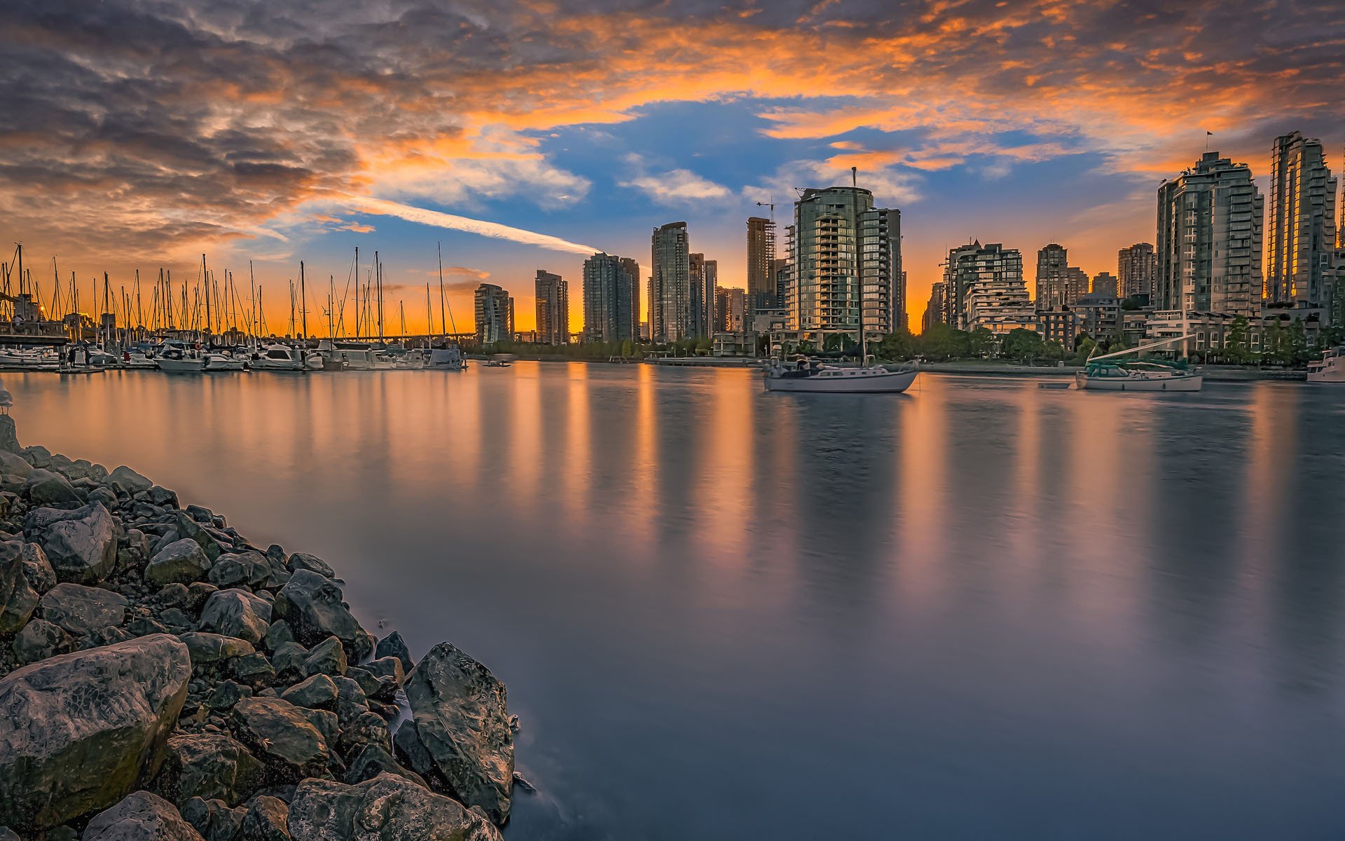 城市夜景,加拿大温哥华城市