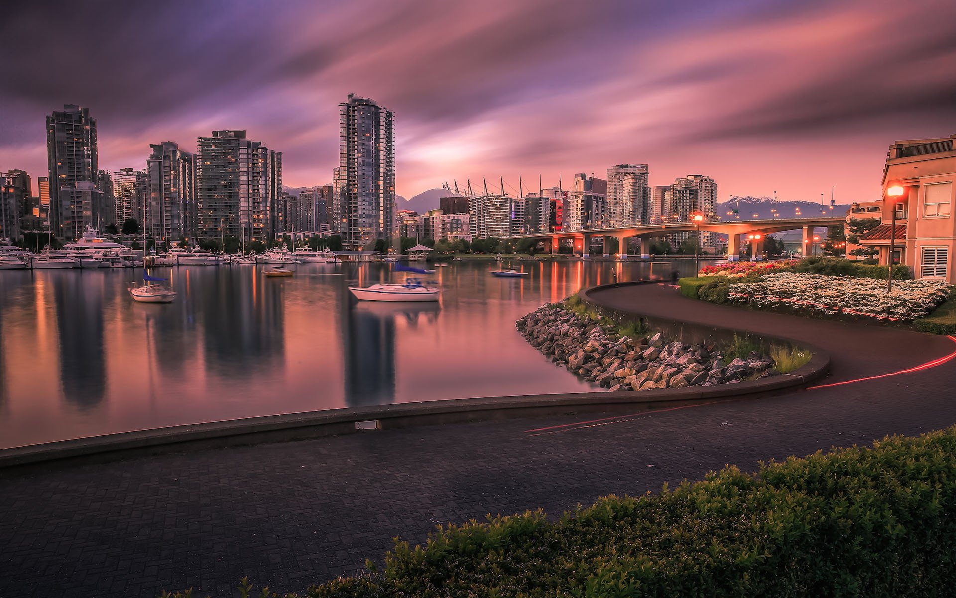 城市夜景,加拿大温哥华城市