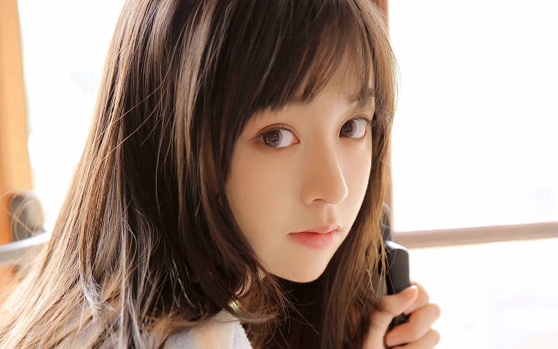 清纯,氧气美女,可爱,美腿,居家,长发,大眼睛