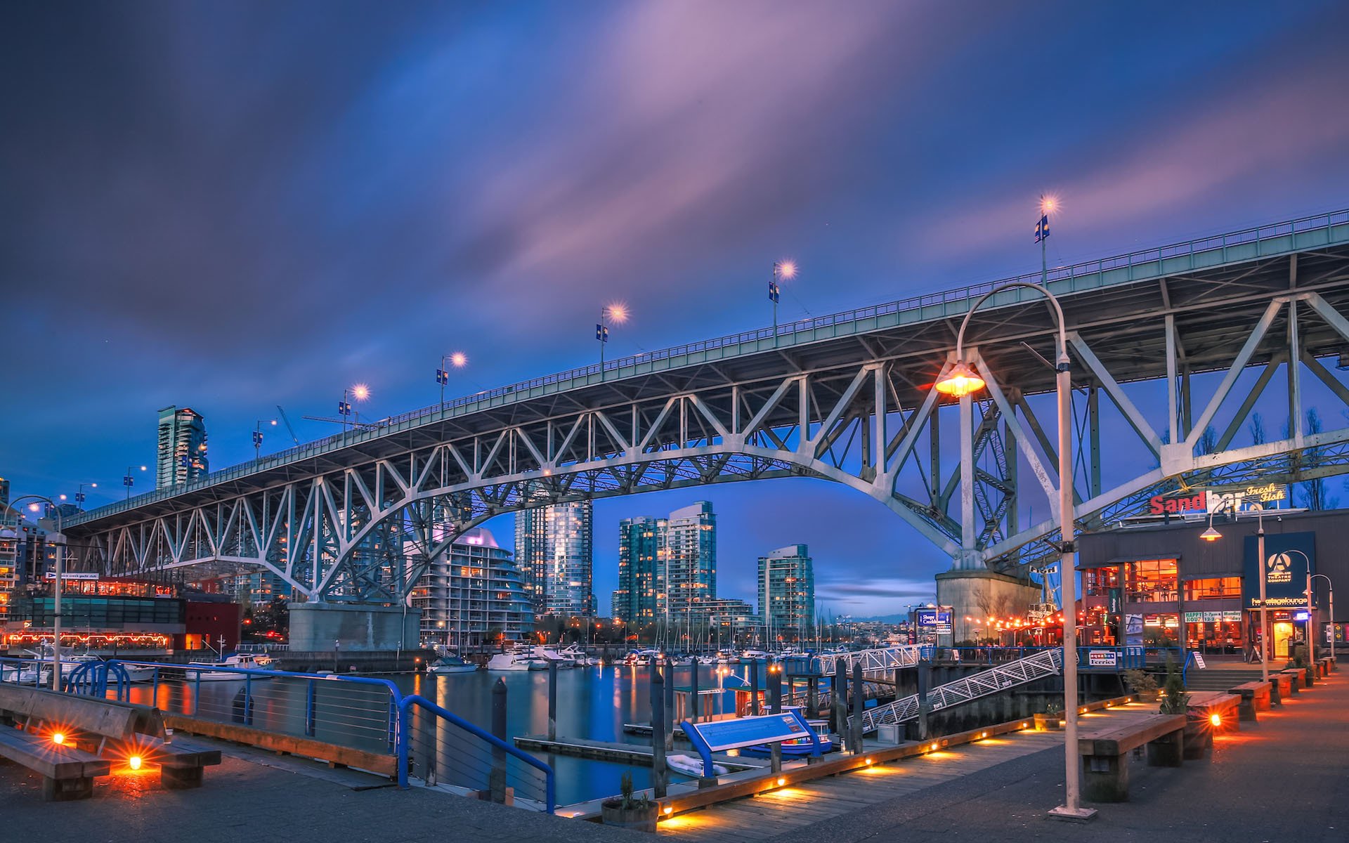城市夜景,加拿大温哥华城市