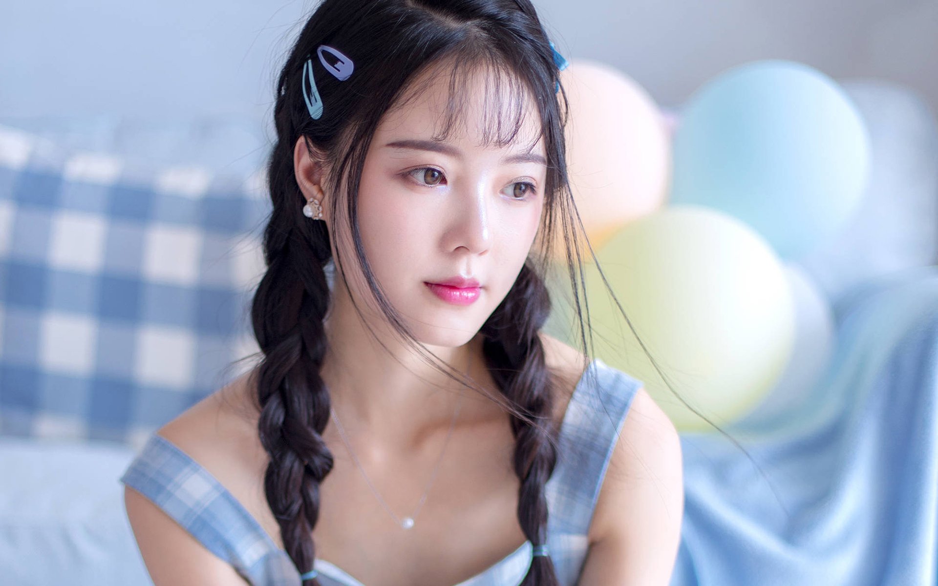 清纯,蓝色系,唯美,美女,可爱