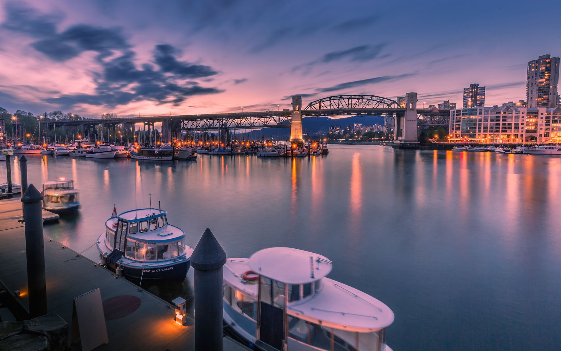 城市夜景,加拿大温哥华城市