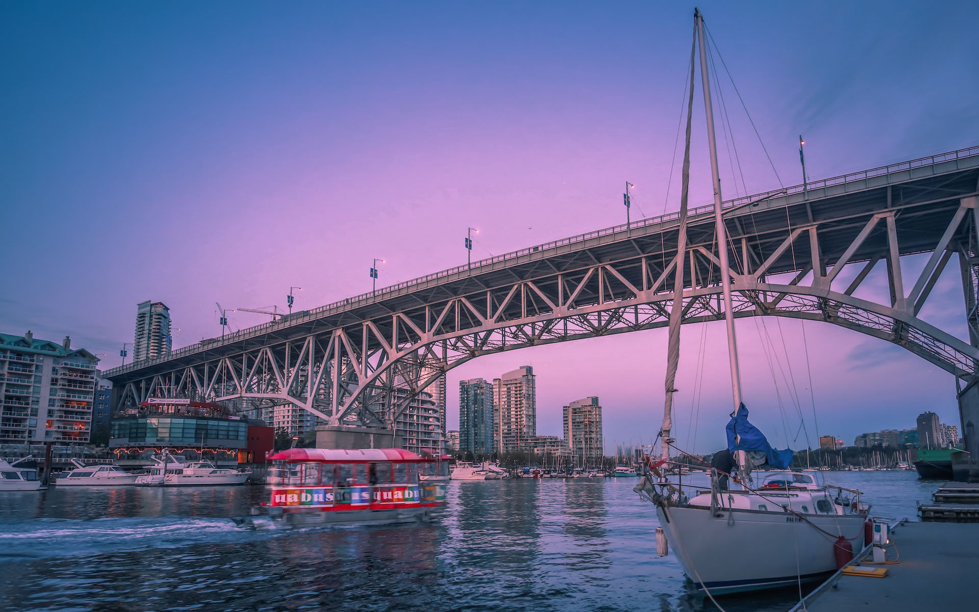 城市夜景,加拿大温哥华城市