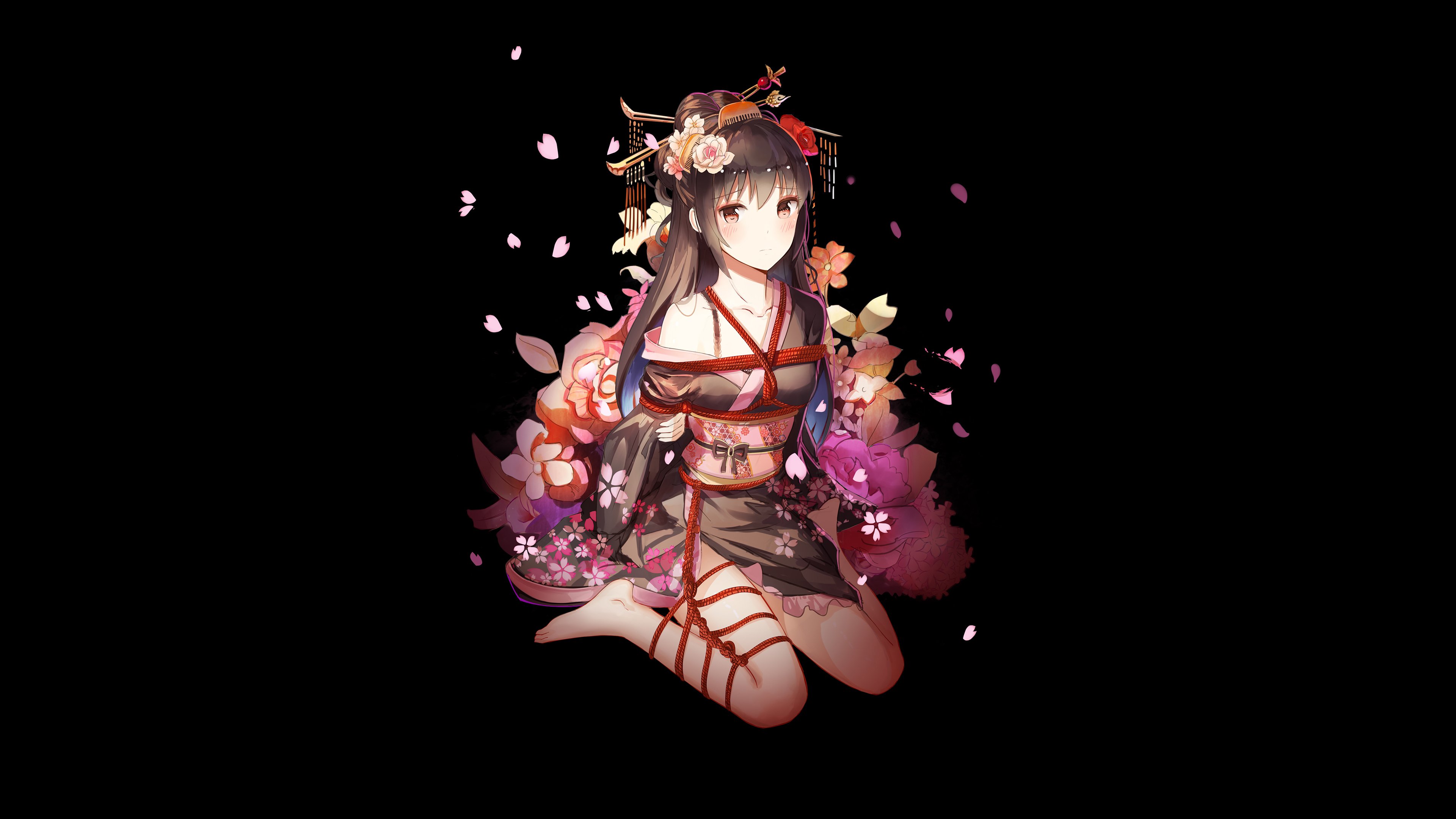 绳子,捆绑,动漫女孩