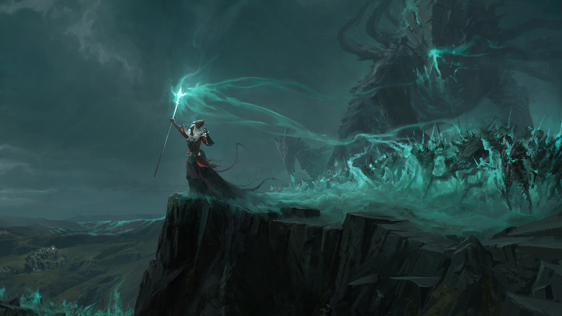 巫师,法术,天空,毁灭